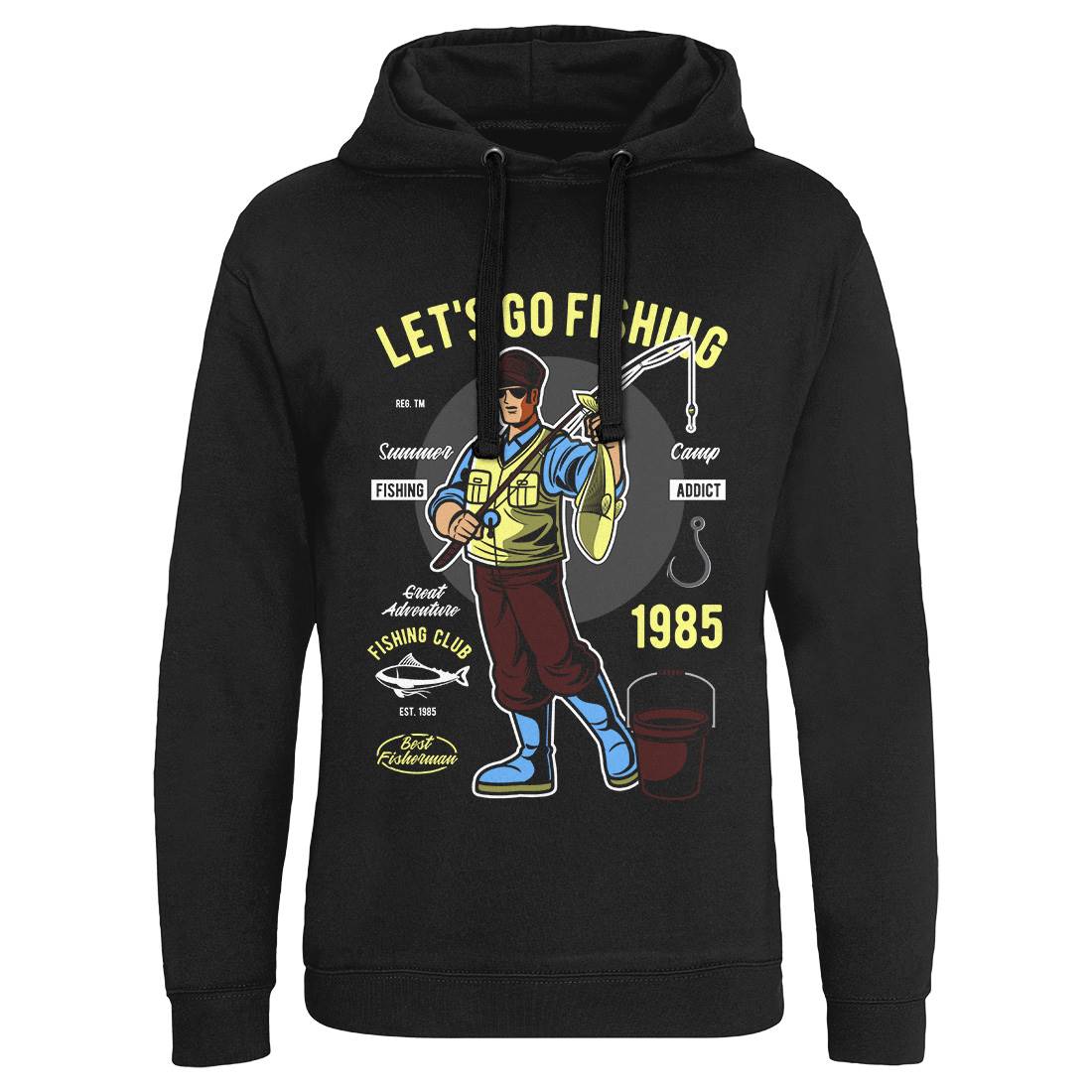 Lets Go Mens Hoodie Without Pocket Fishing C385