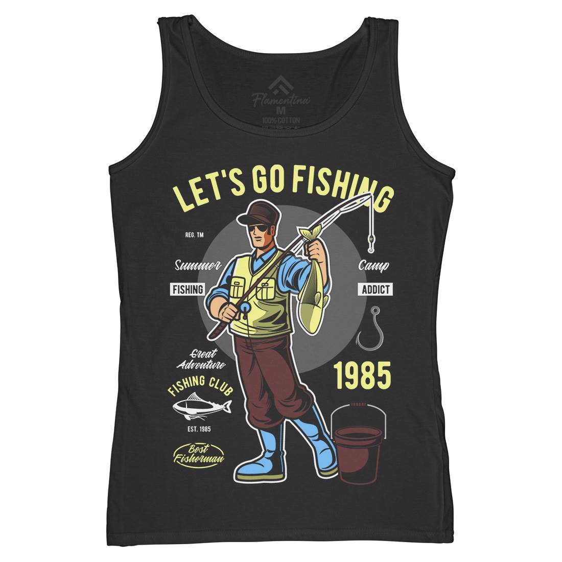 Lets Go Womens Organic Tank Top Vest Fishing C385
