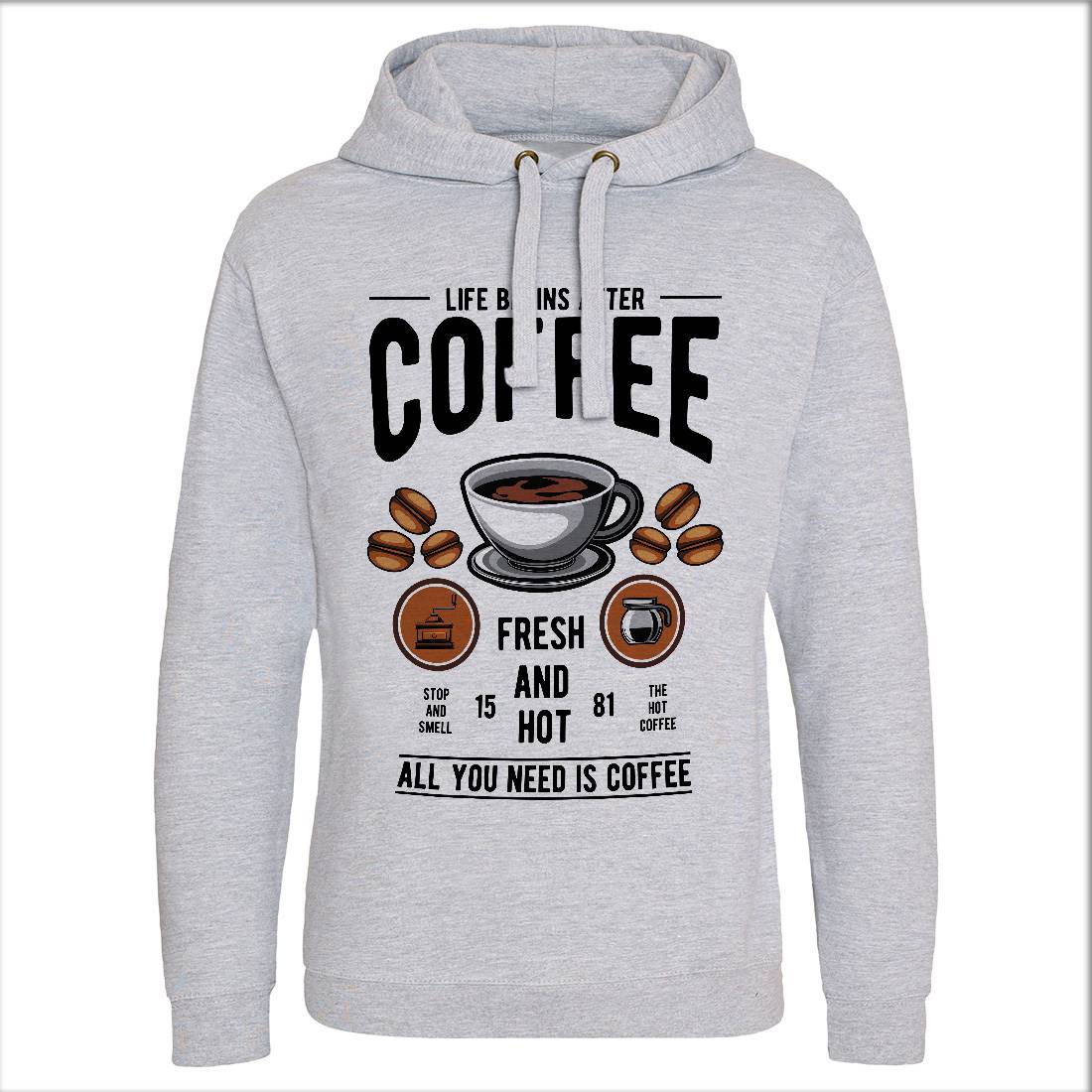 Life Begins After Coffee Mens Hoodie Without Pocket Drinks C386