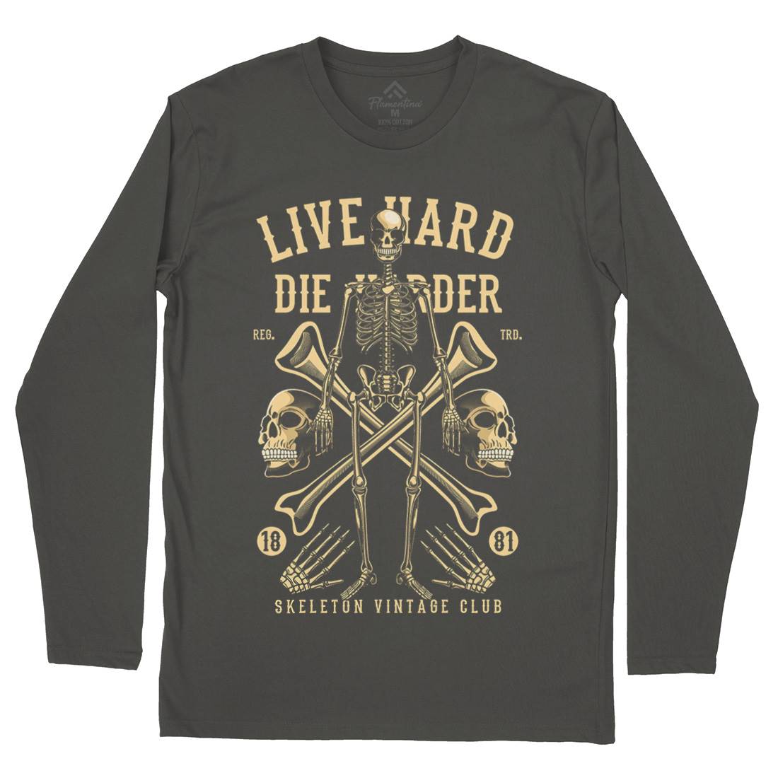 Live Hard Die Harder Mens Long Sleeve T-Shirt Retro C387