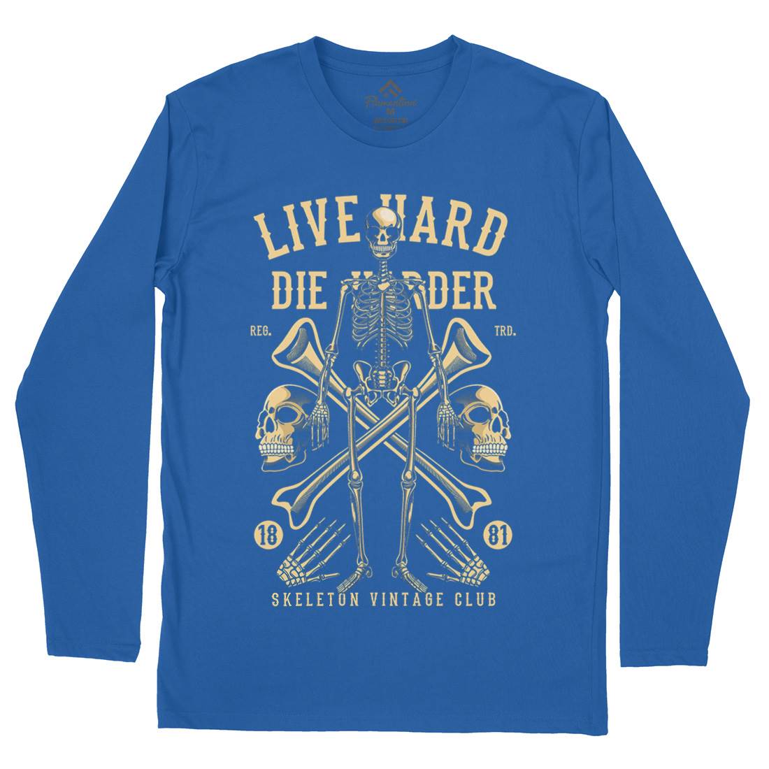 Live Hard Die Harder Mens Long Sleeve T-Shirt Retro C387