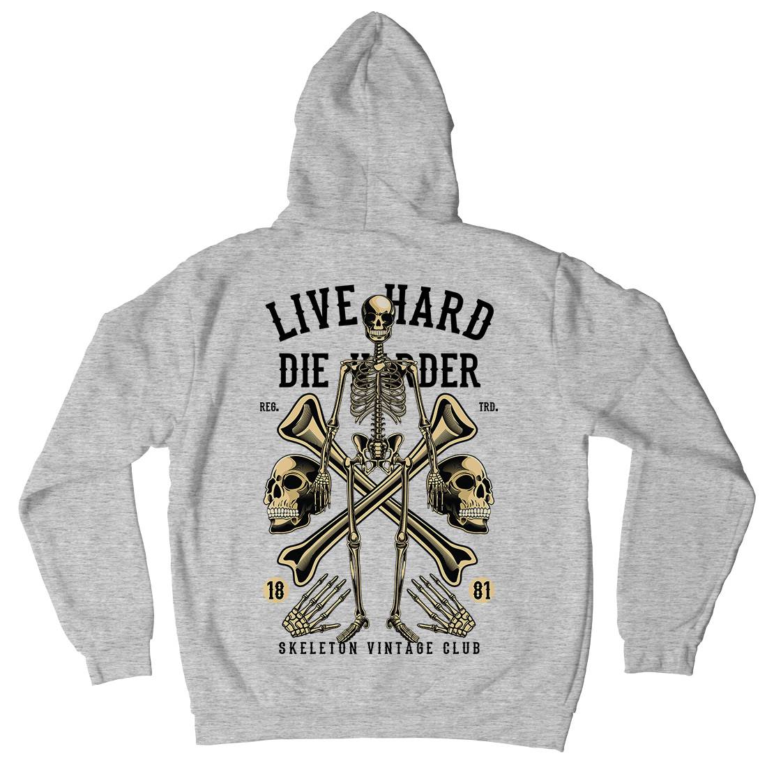 Live Hard Die Harder Mens Hoodie With Pocket Retro C387