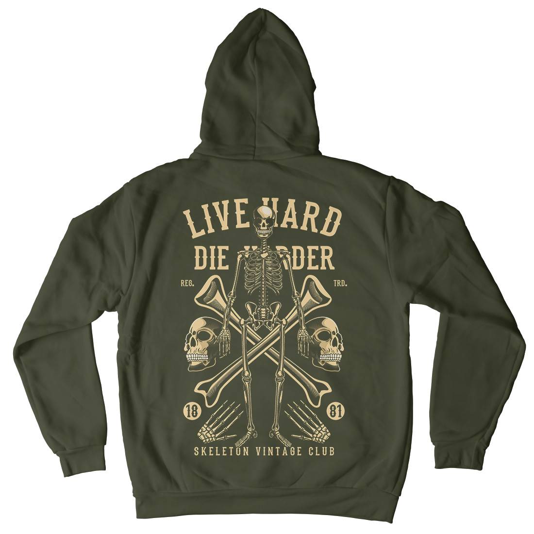 Live Hard Die Harder Kids Crew Neck Hoodie Retro C387
