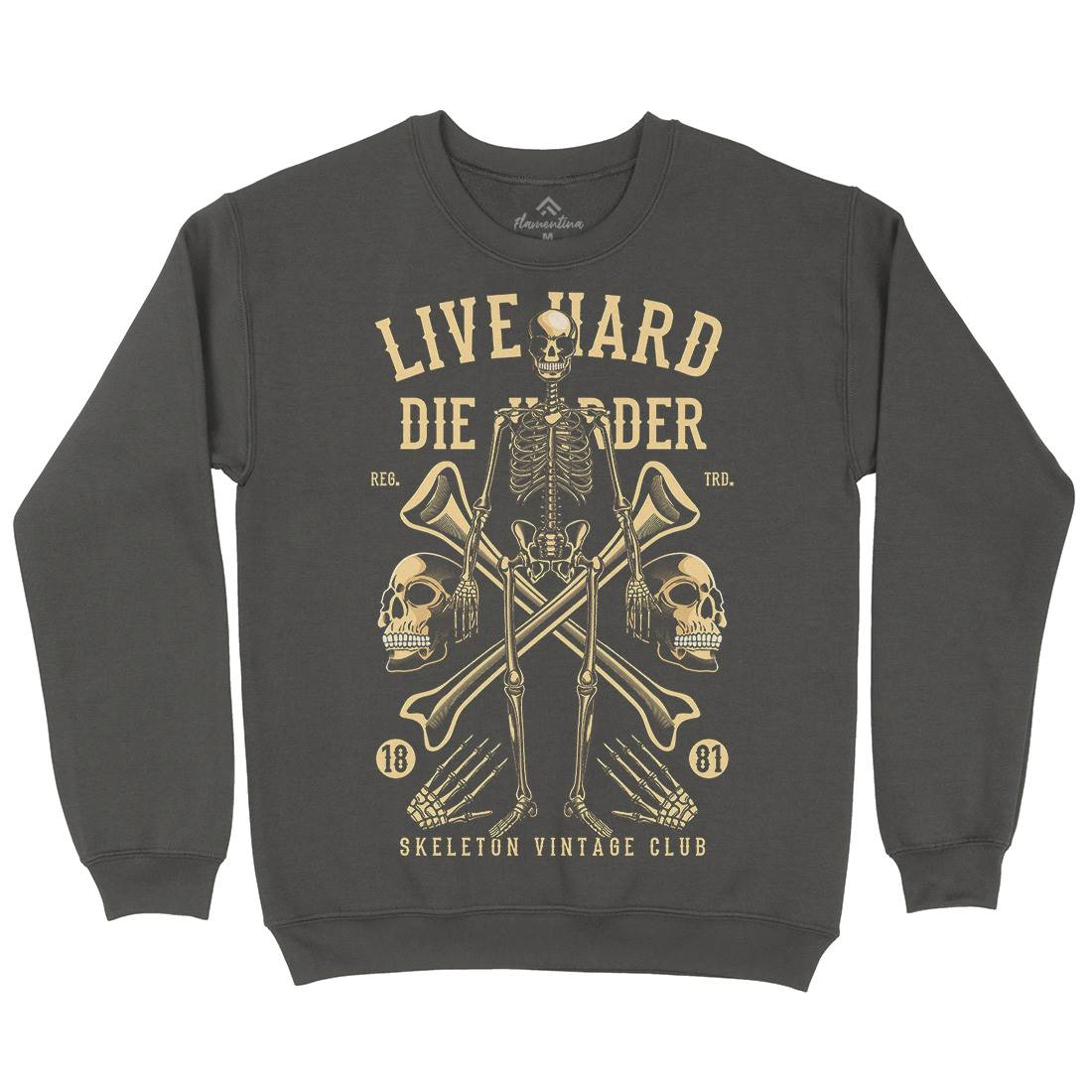 Live Hard Die Harder Kids Crew Neck Sweatshirt Retro C387