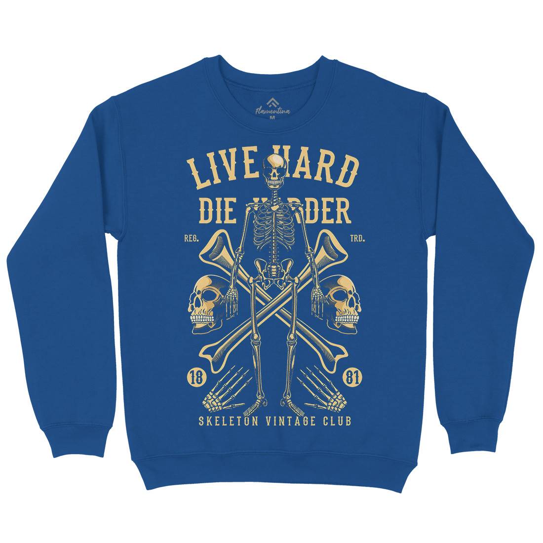 Live Hard Die Harder Mens Crew Neck Sweatshirt Retro C387