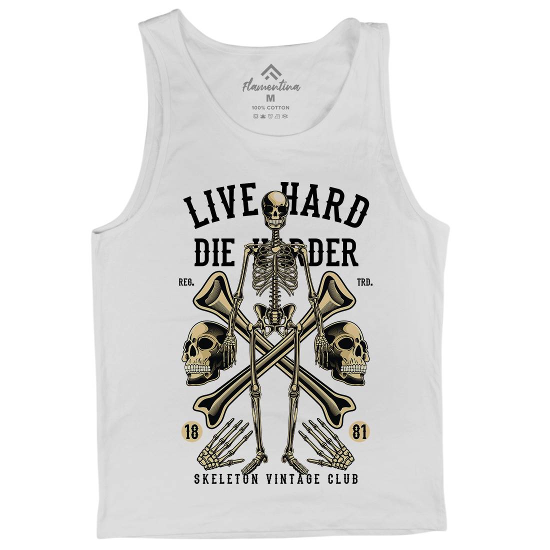 Live Hard Die Harder Mens Tank Top Vest Retro C387