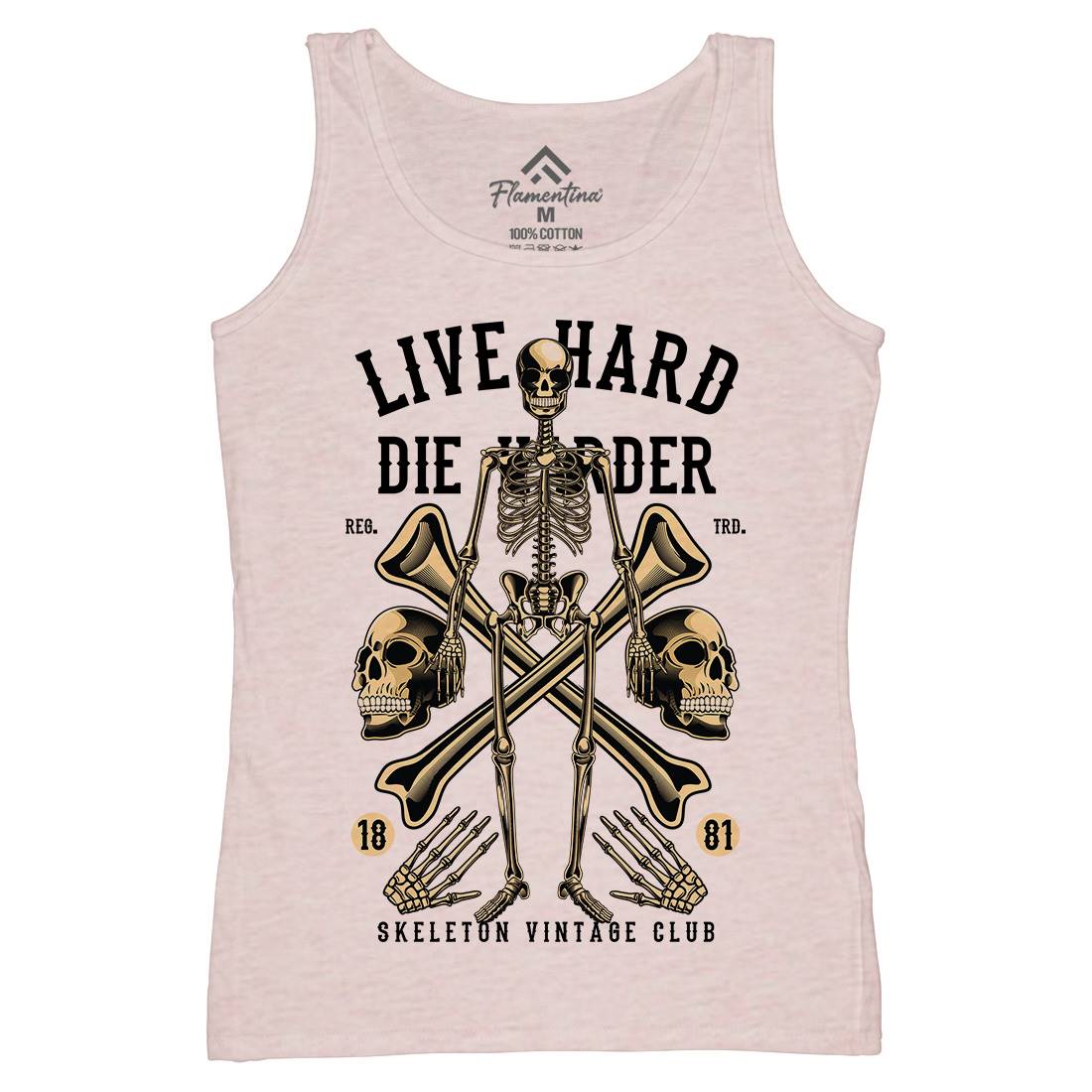 Live Hard Die Harder Womens Organic Tank Top Vest Retro C387