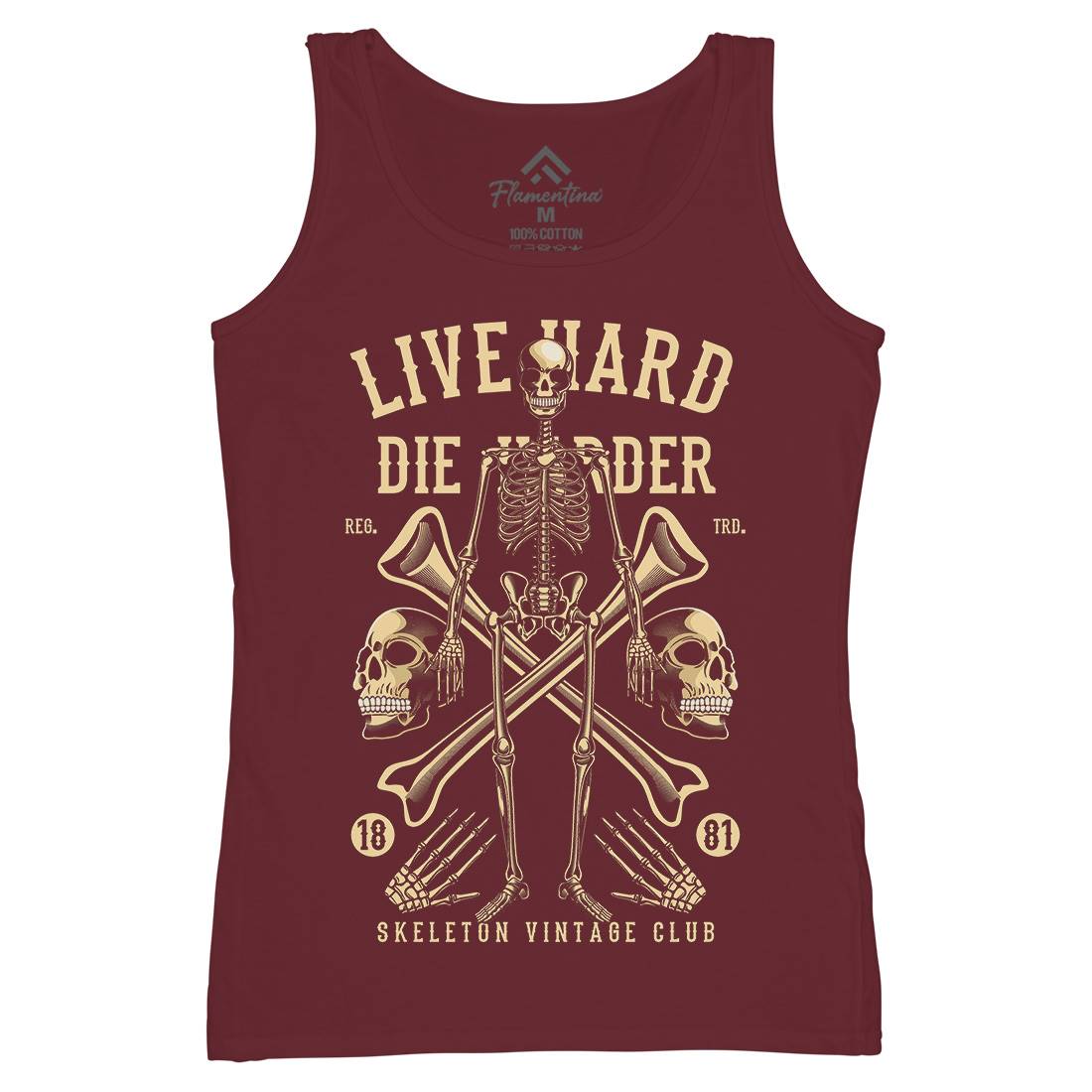 Live Hard Die Harder Womens Organic Tank Top Vest Retro C387