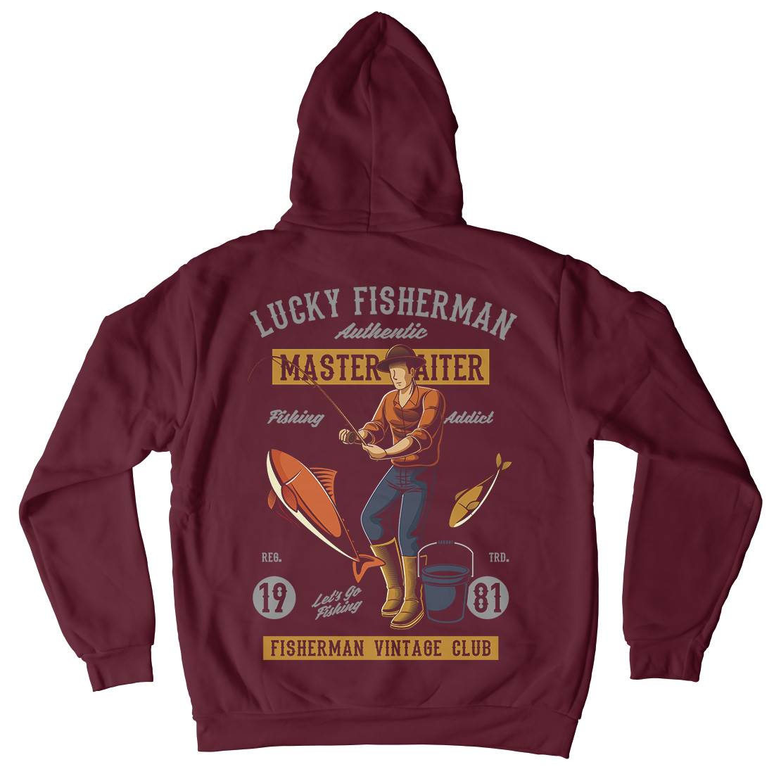 Lucky Fisherman Kids Crew Neck Hoodie Fishing C388