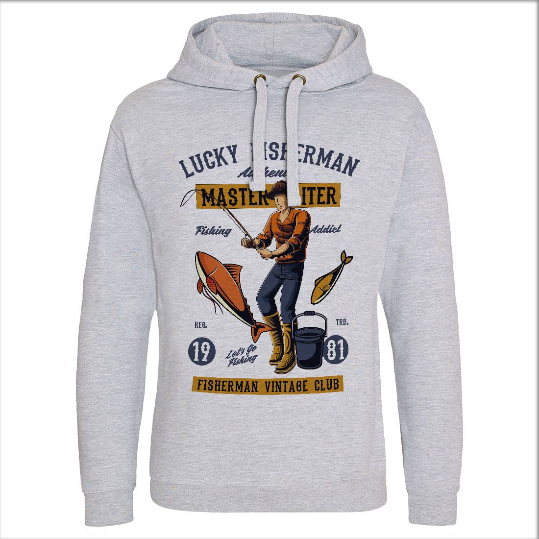 Lucky Fisherman Mens Hoodie Without Pocket Fishing C388