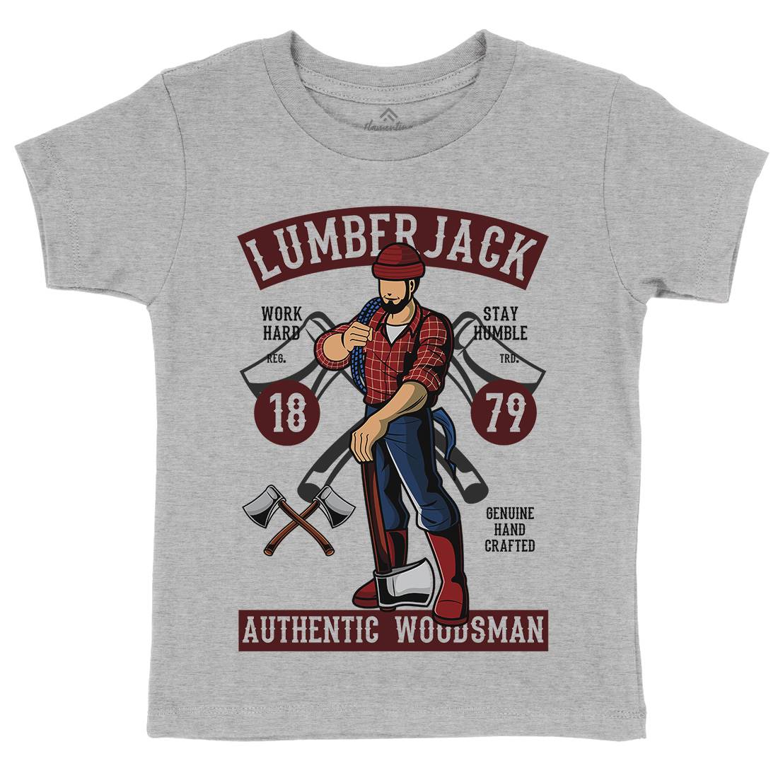 Lumberjack Kids Organic Crew Neck T-Shirt Work C389