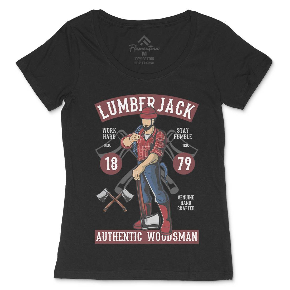 Lumberjack Womens Scoop Neck T-Shirt Work C389