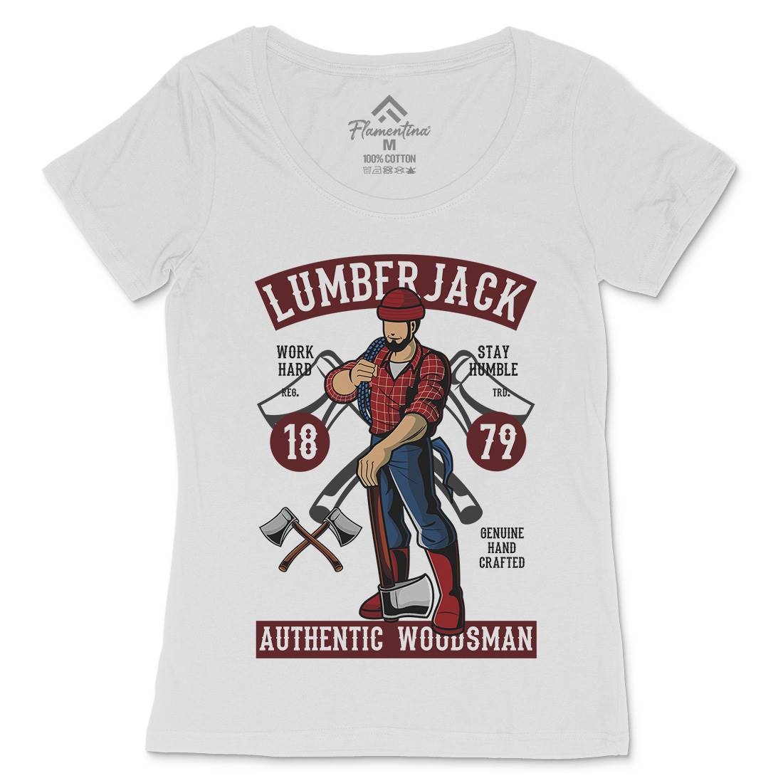 Lumberjack Womens Scoop Neck T-Shirt Work C389