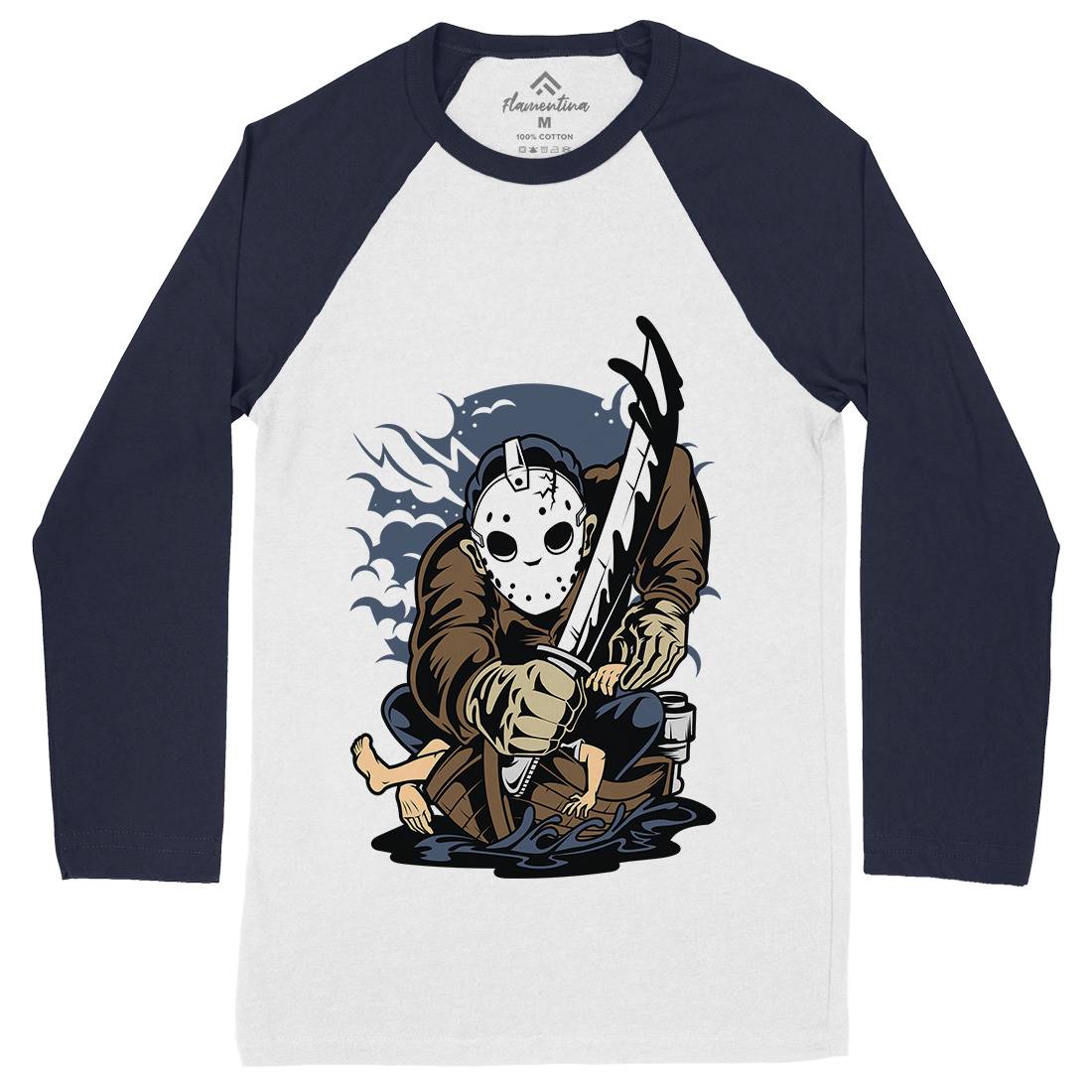 Masked Slayer Mens Long Sleeve Baseball T-Shirt Horror C392