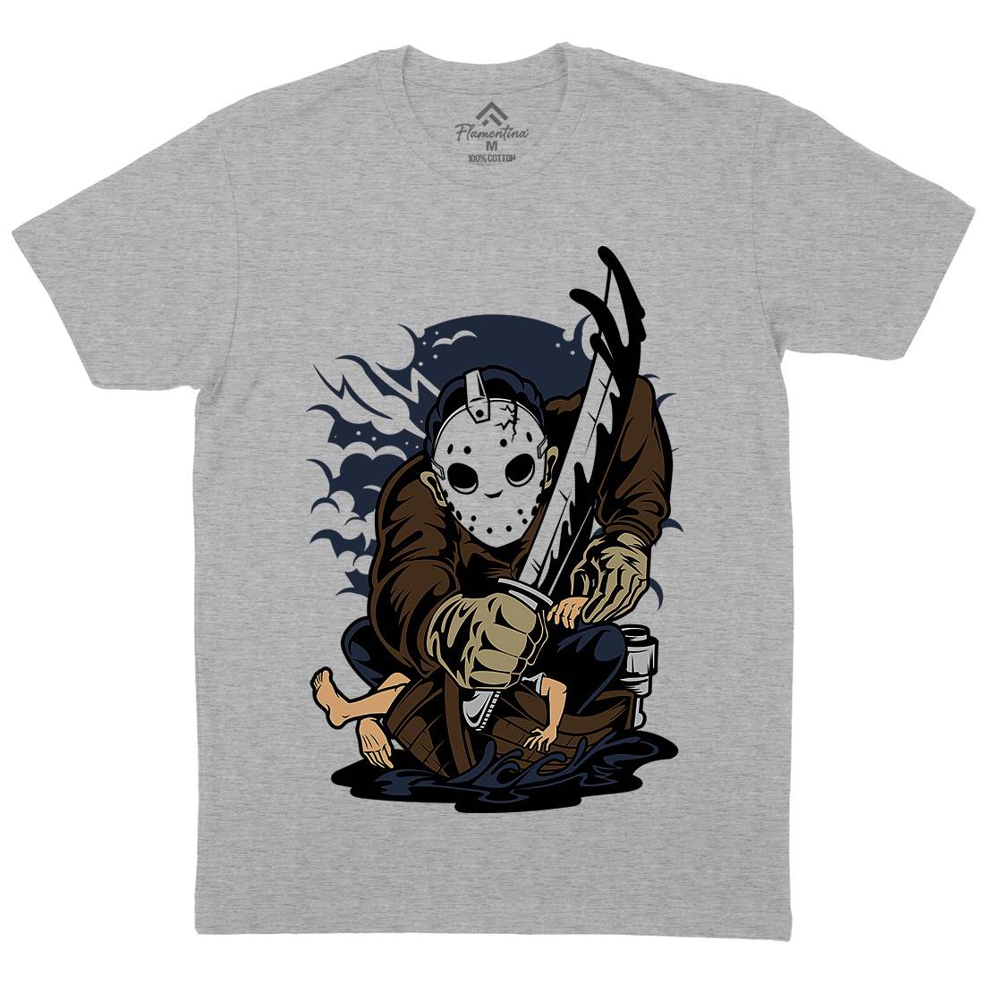 Masked Slayer Mens Organic Crew Neck T-Shirt Horror C392