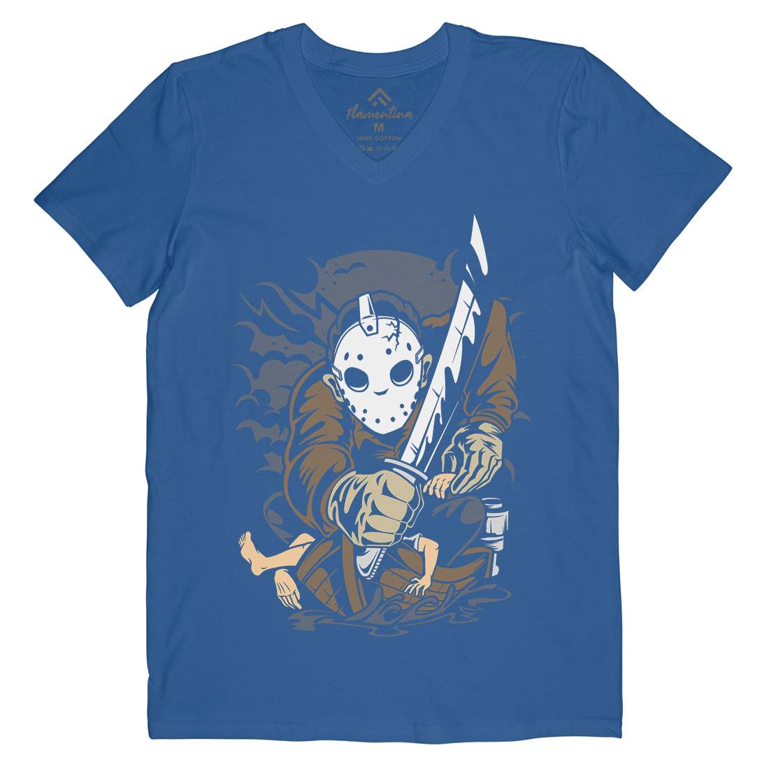 Masked Slayer Mens V-Neck T-Shirt Horror C392