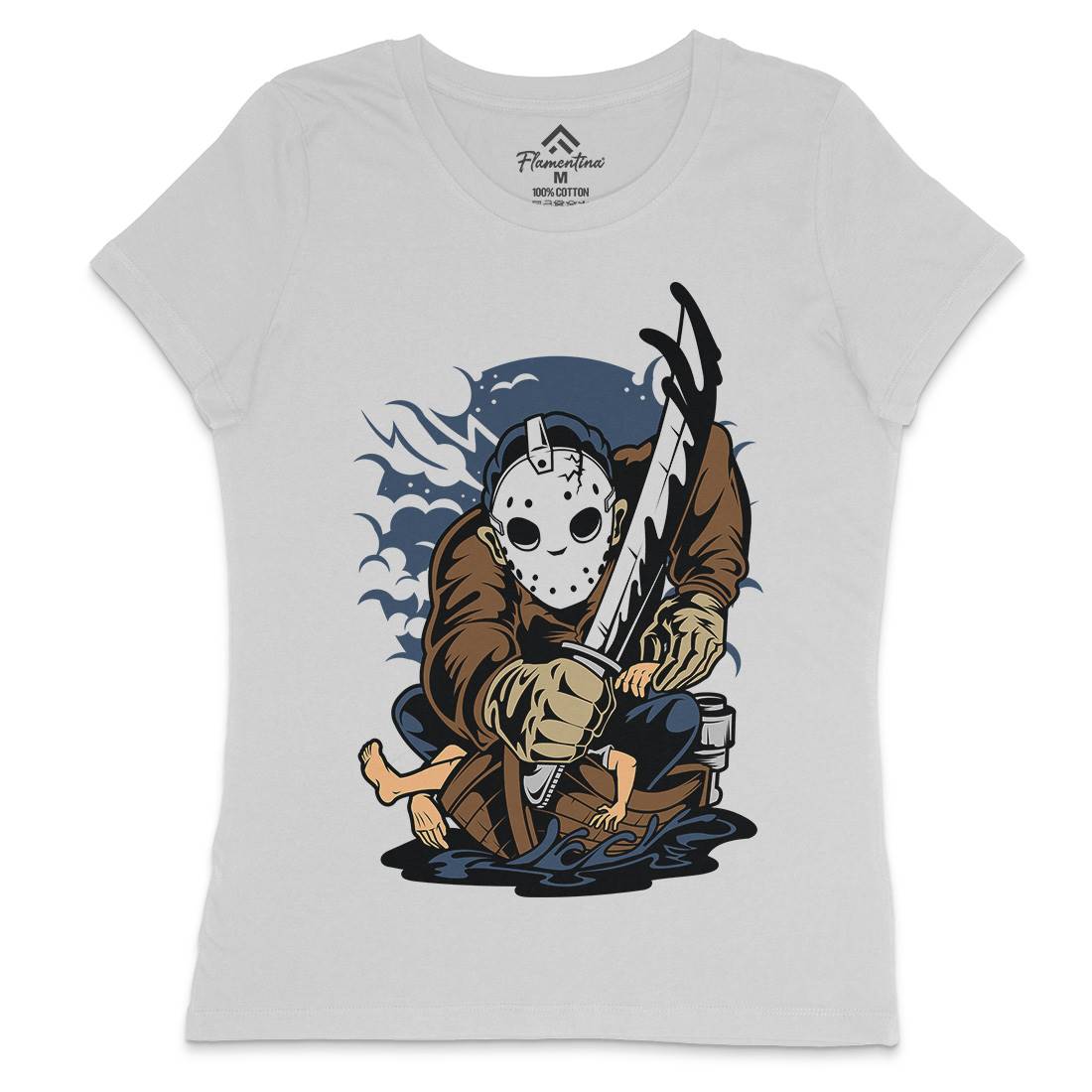 Masked Slayer Womens Crew Neck T-Shirt Horror C392