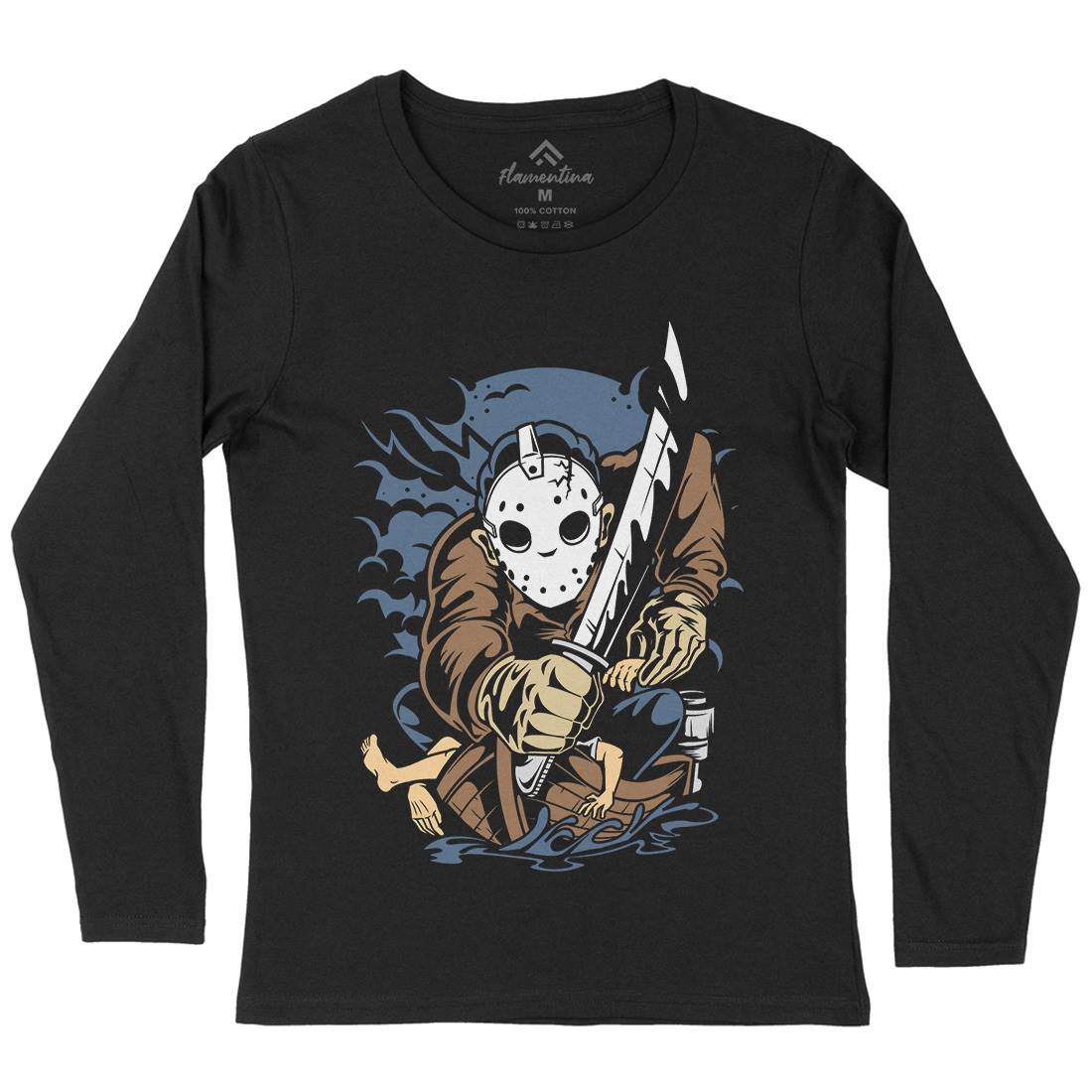 Masked Slayer Womens Long Sleeve T-Shirt Horror C392