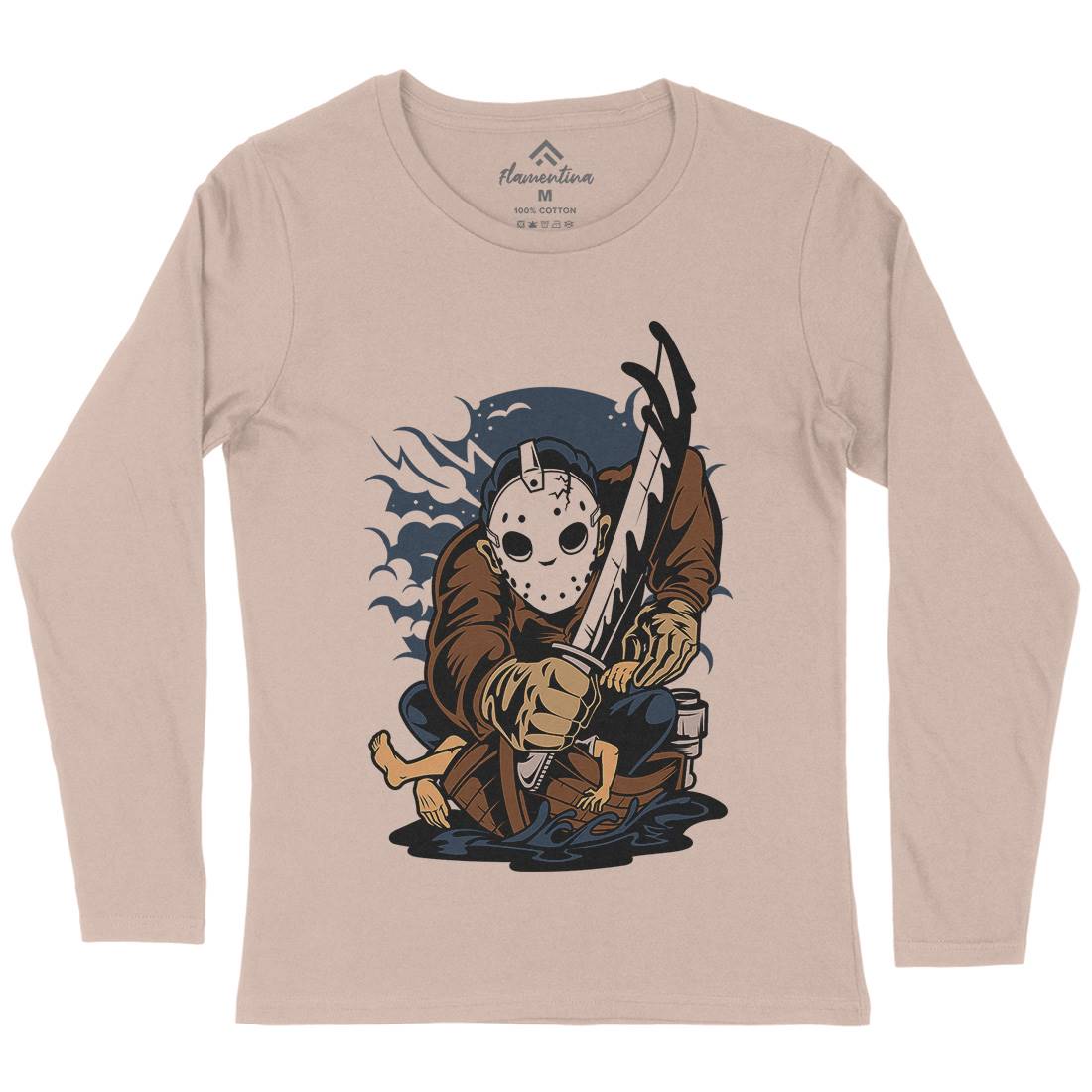 Masked Slayer Womens Long Sleeve T-Shirt Horror C392