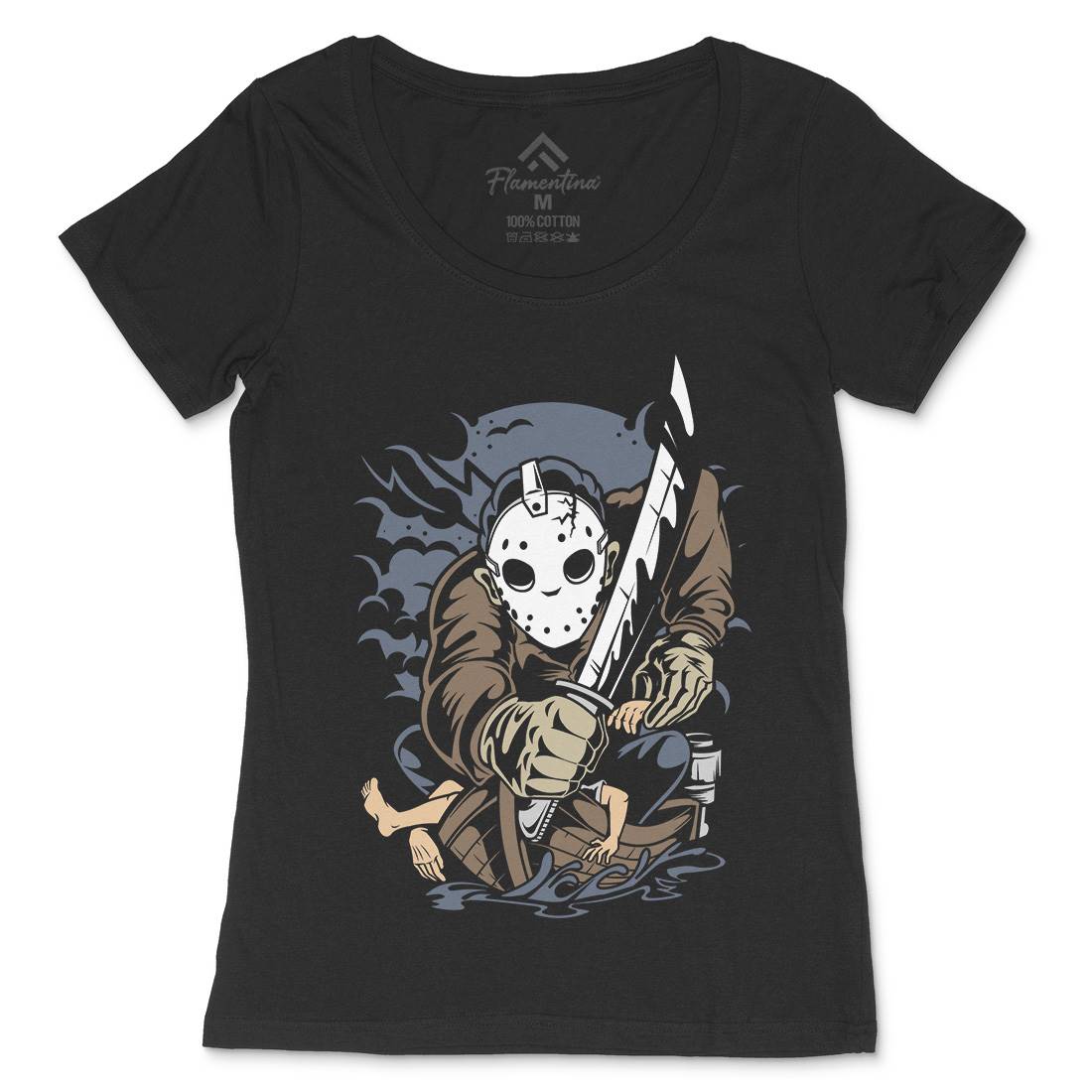 Masked Slayer Womens Scoop Neck T-Shirt Horror C392