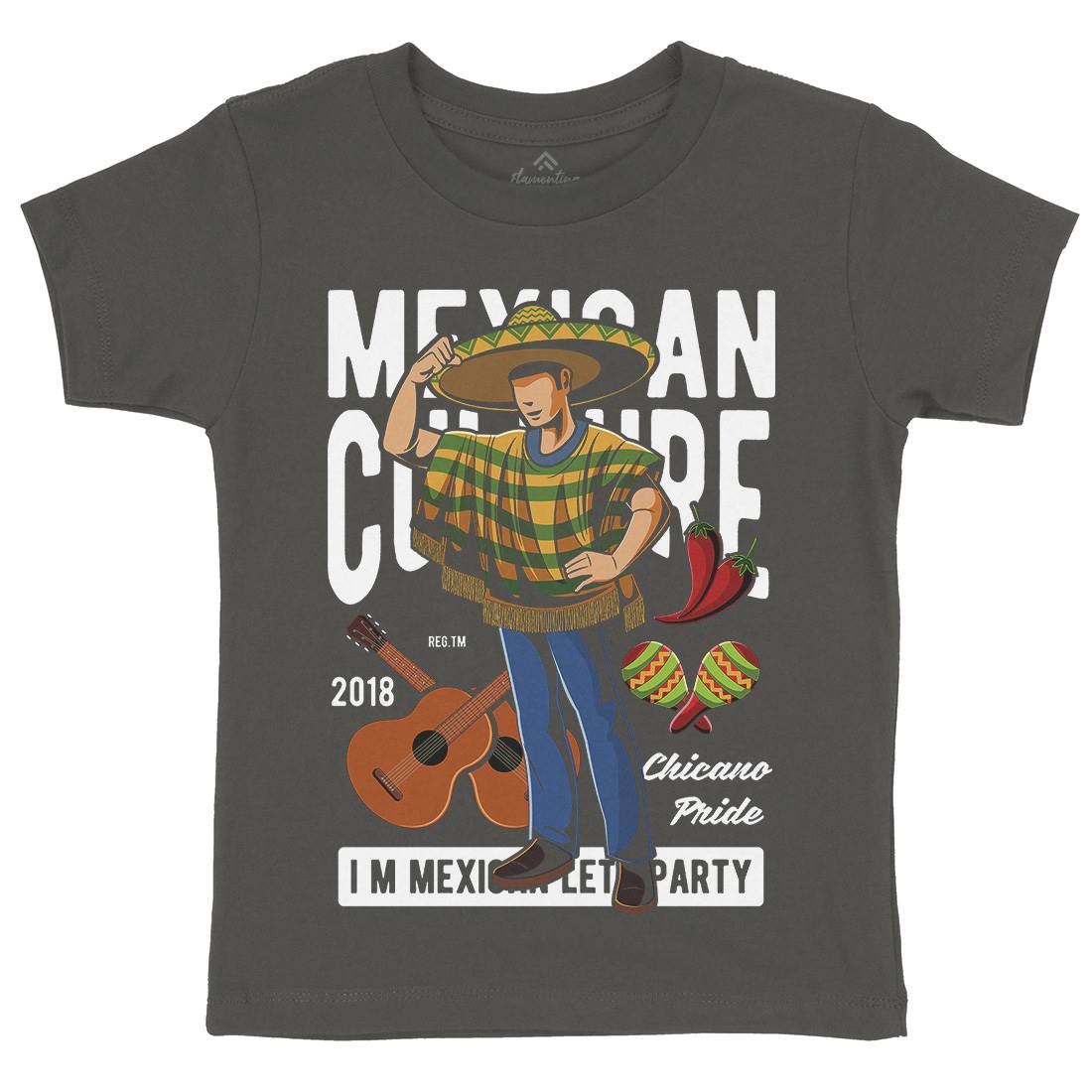 Mexican Kids Crew Neck T-Shirt Retro C394