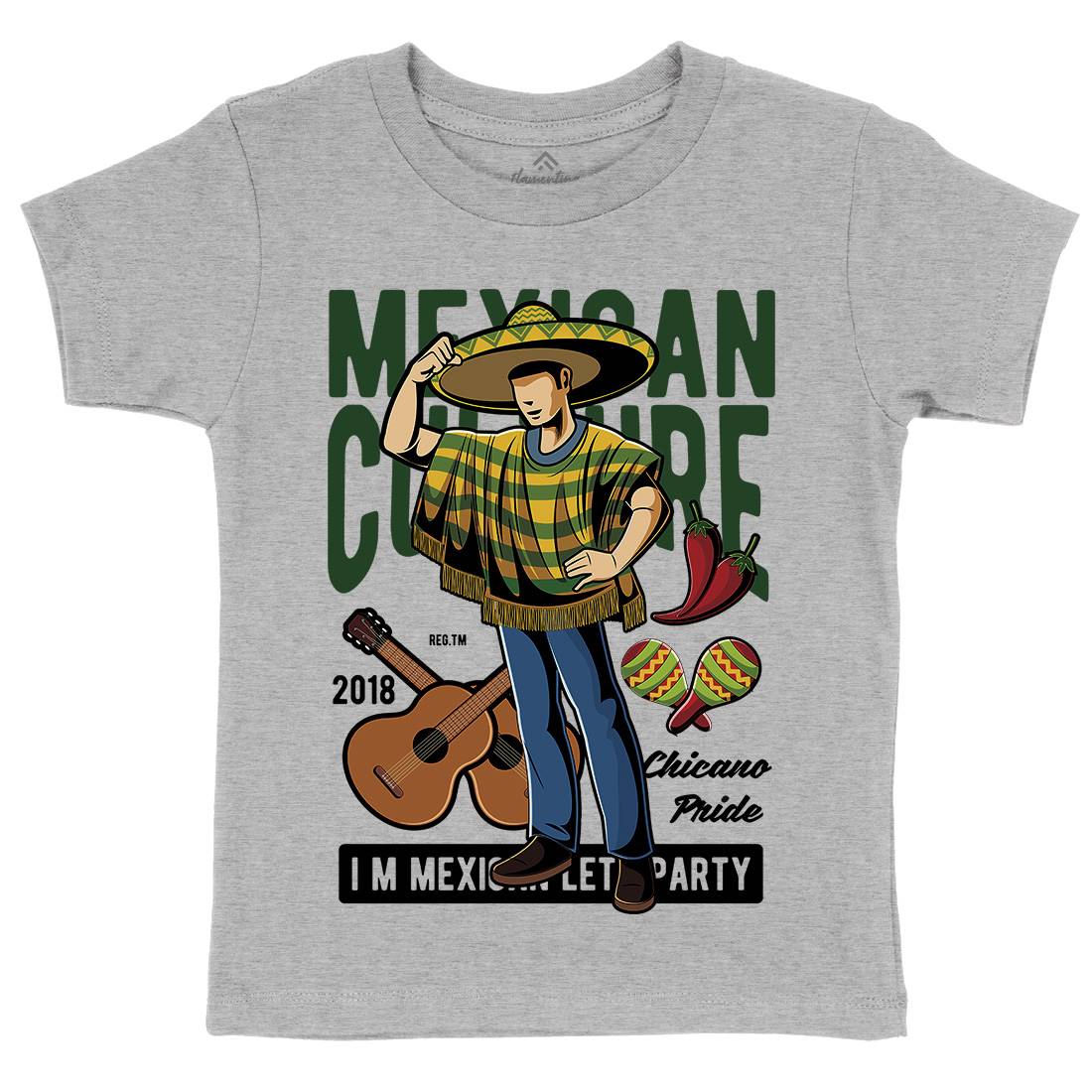 Mexican Kids Organic Crew Neck T-Shirt Retro C394