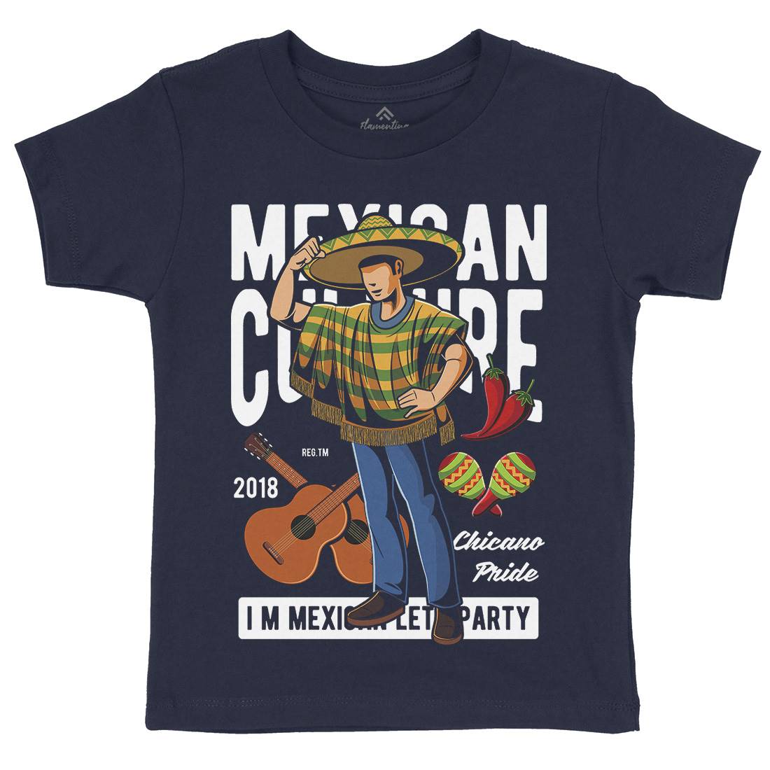 Mexican Kids Crew Neck T-Shirt Retro C394