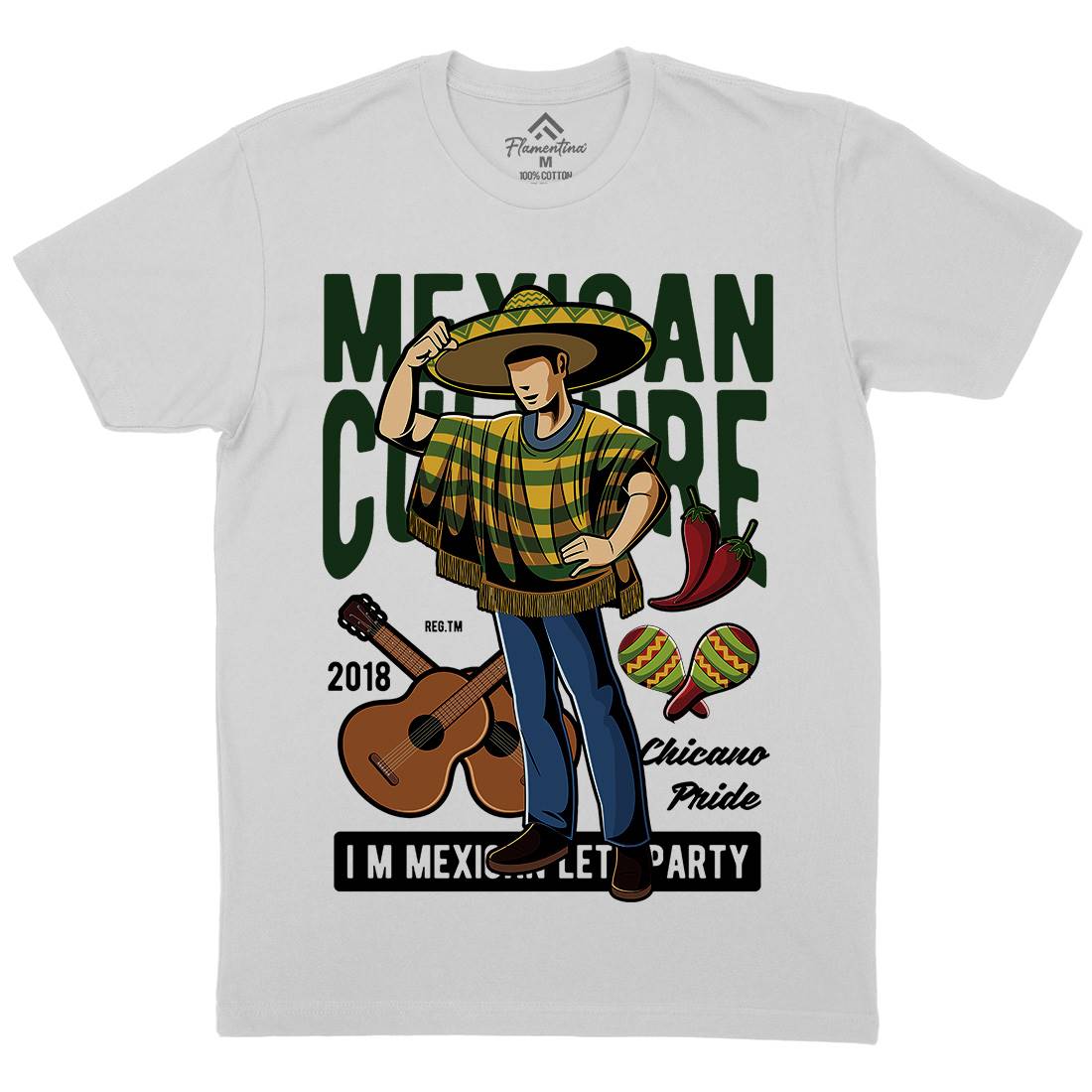Mexican Mens Crew Neck T-Shirt Retro C394