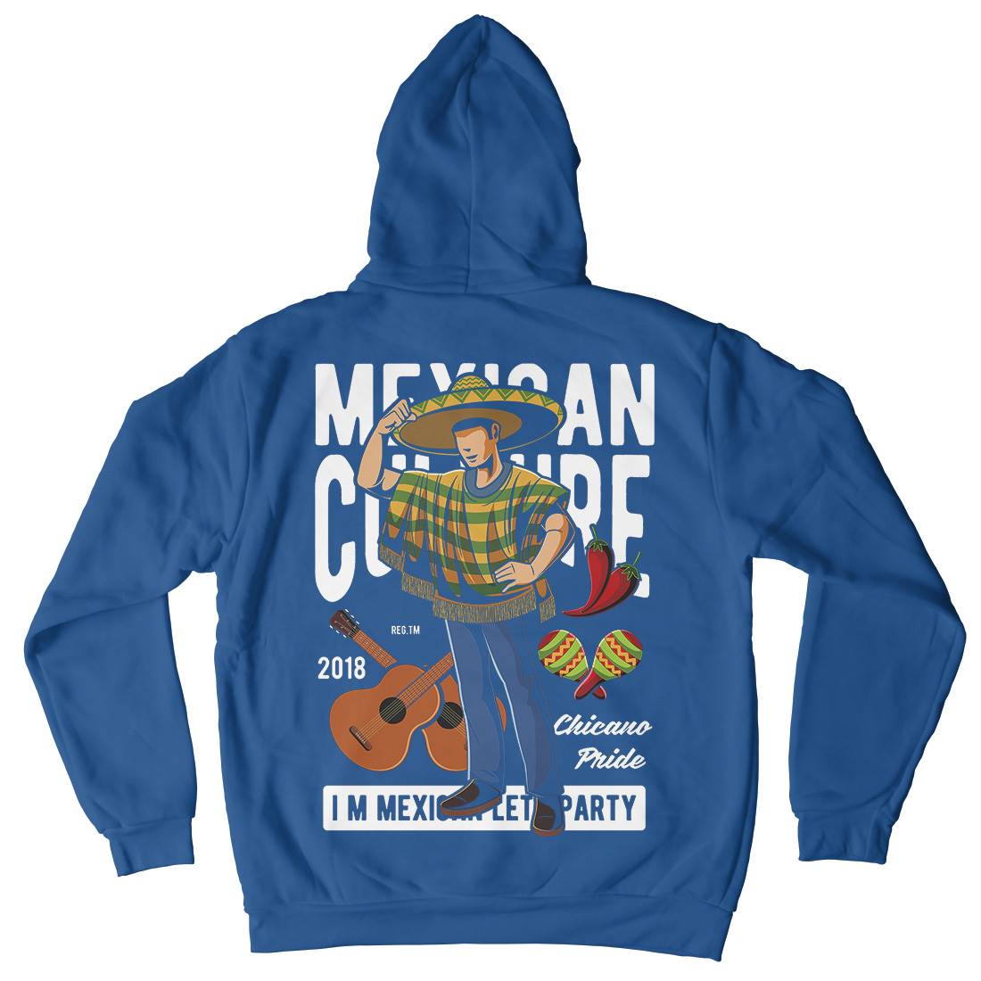 Mexican Mens Hoodie With Pocket Retro C394