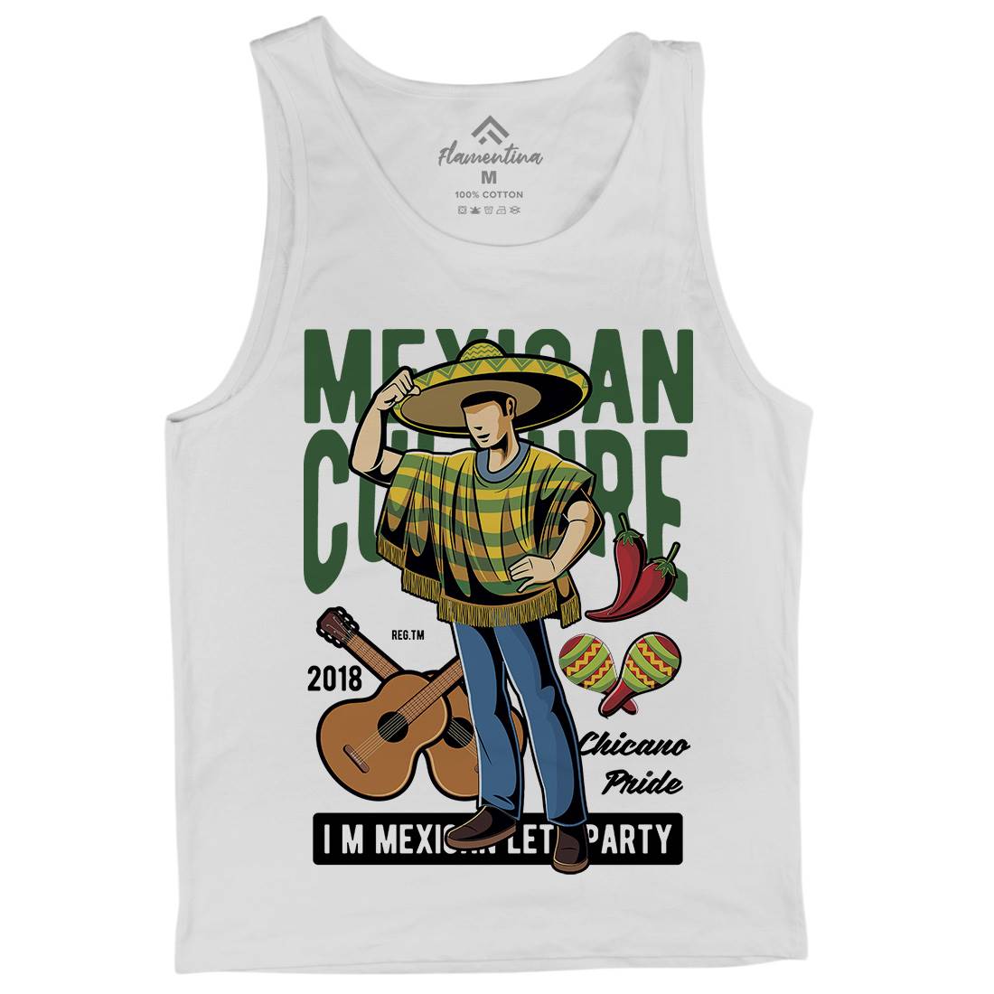 Mexican Mens Tank Top Vest Retro C394