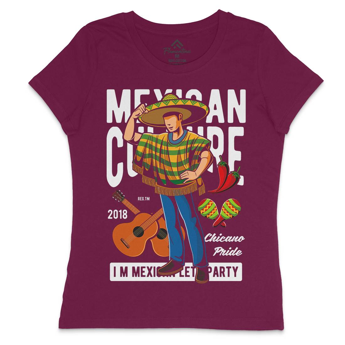 Mexican Womens Crew Neck T-Shirt Retro C394