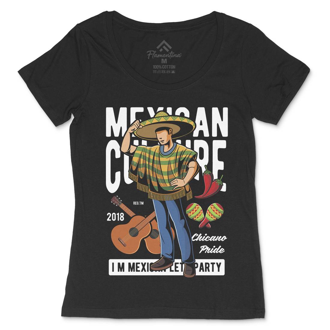 Mexican Womens Scoop Neck T-Shirt Retro C394