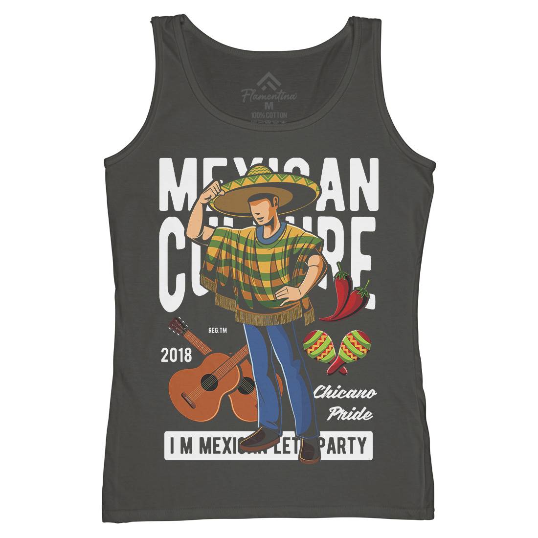 Mexican Womens Organic Tank Top Vest Retro C394