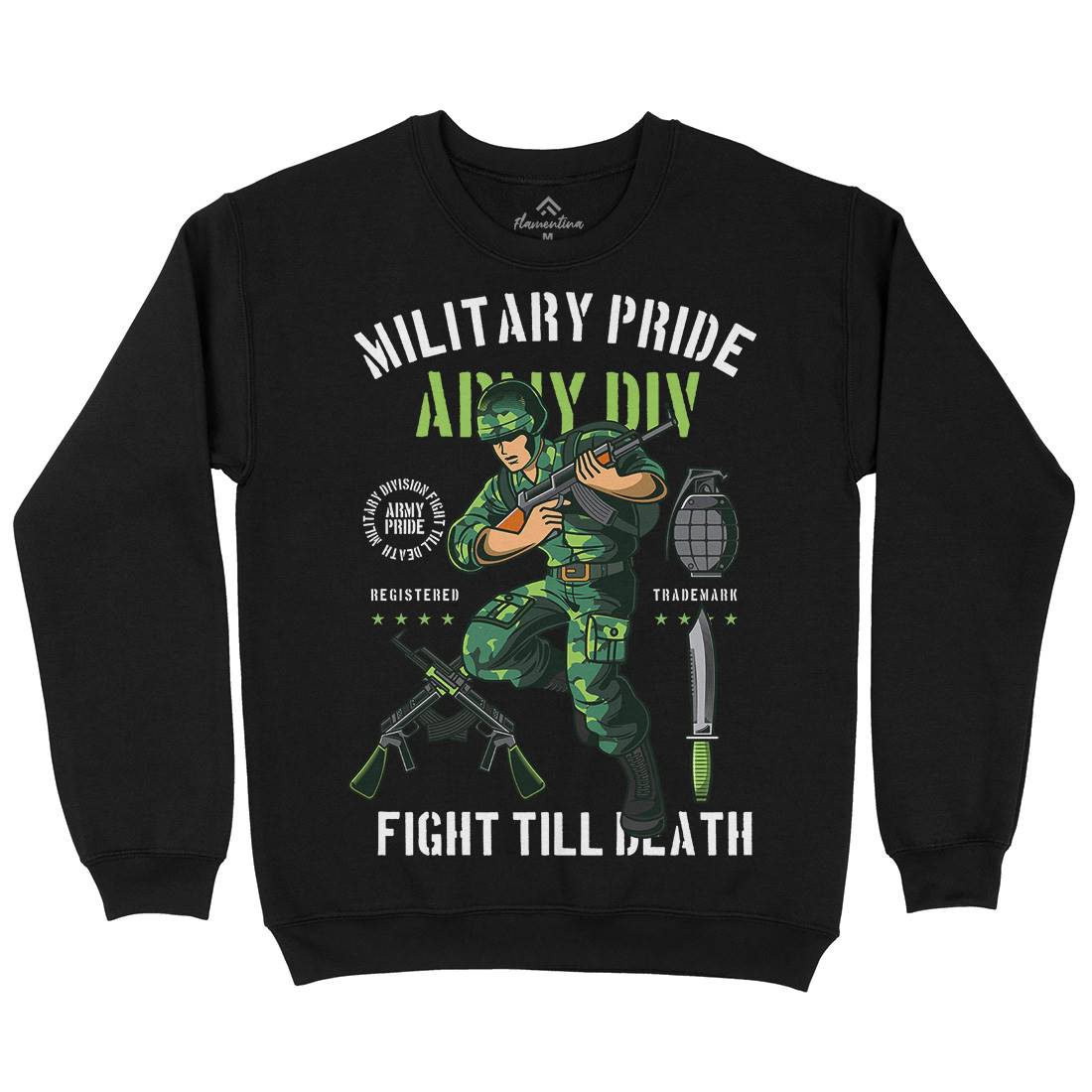 Military Pride Kids Crew Neck Sweatshirt Army C395