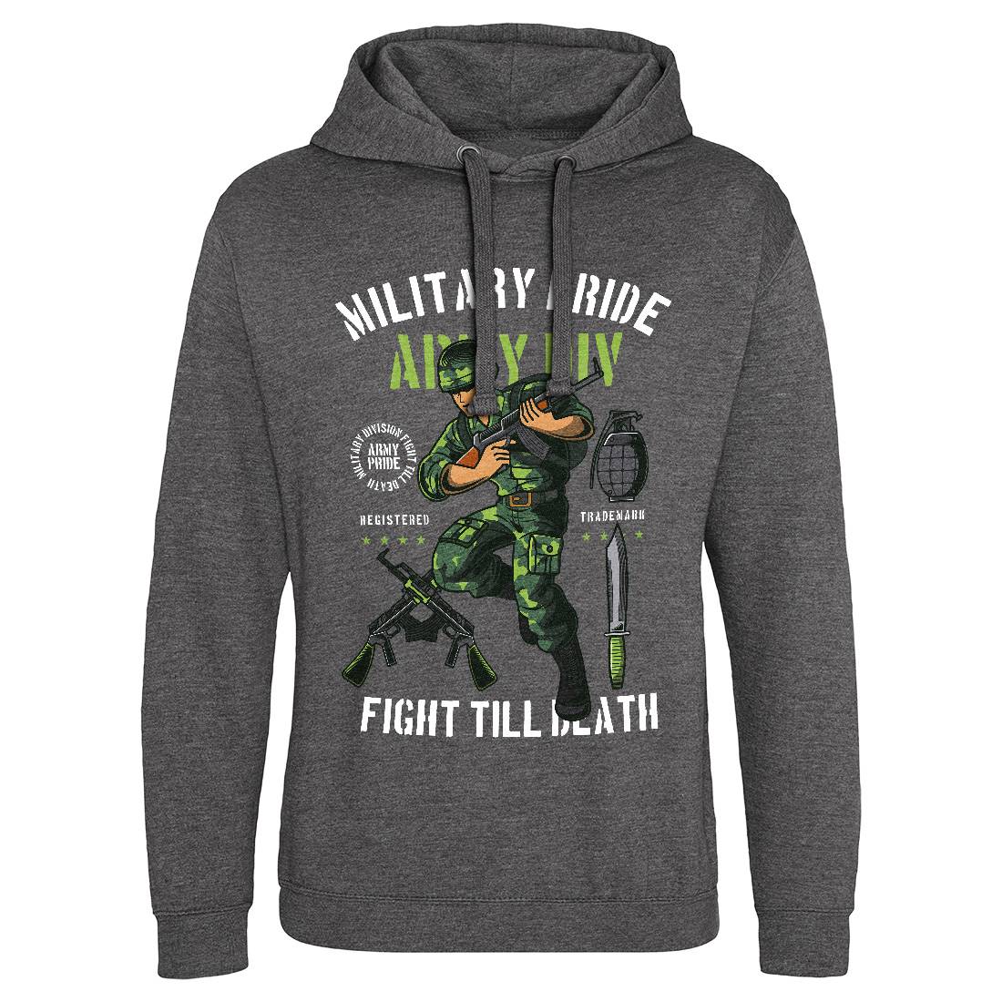 Military Pride Mens Hoodie Without Pocket Army C395