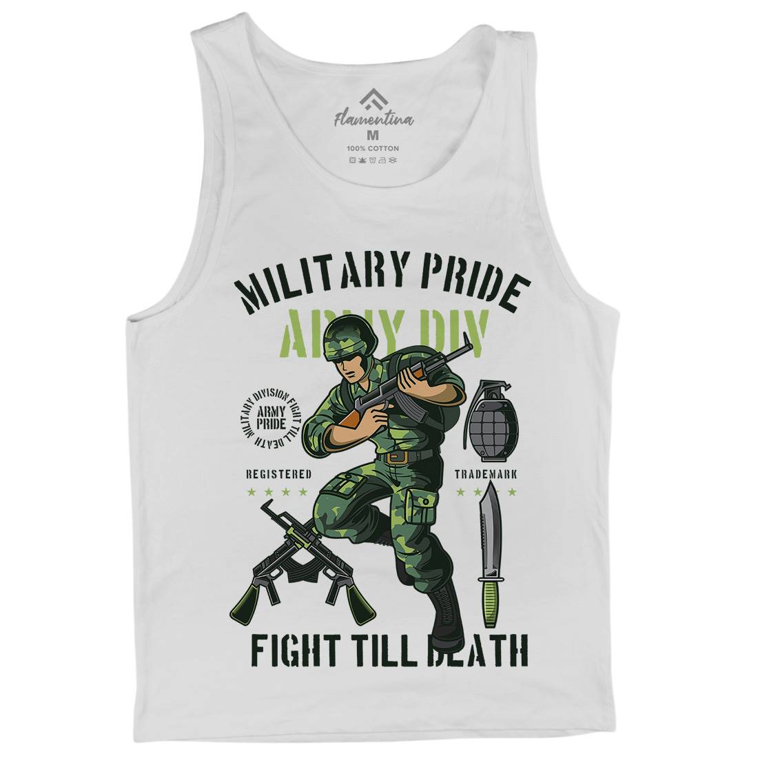 Military Pride Mens Tank Top Vest Army C395