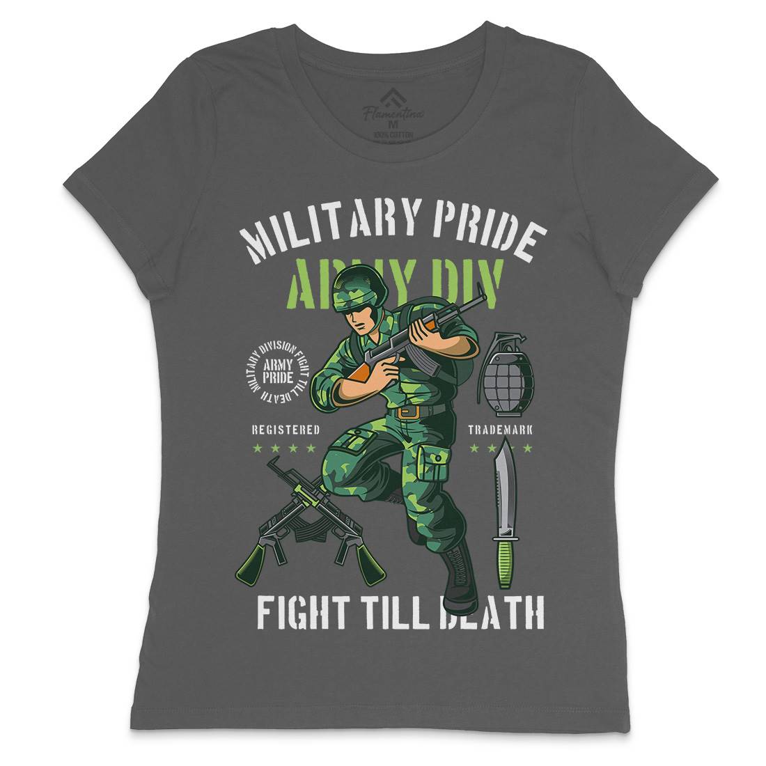 Military Pride Womens Crew Neck T-Shirt Army C395