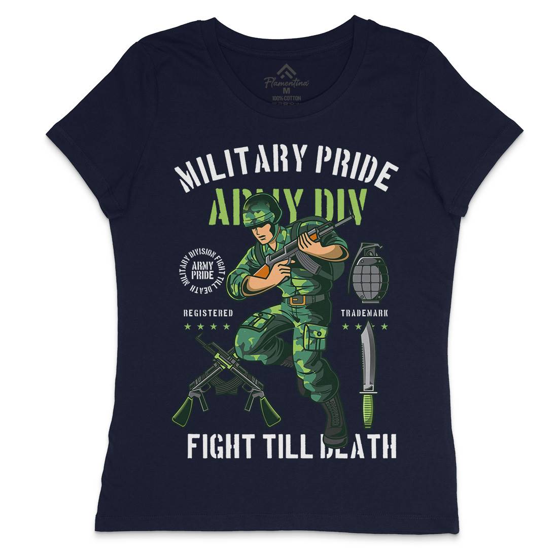 Military Pride Womens Crew Neck T-Shirt Army C395
