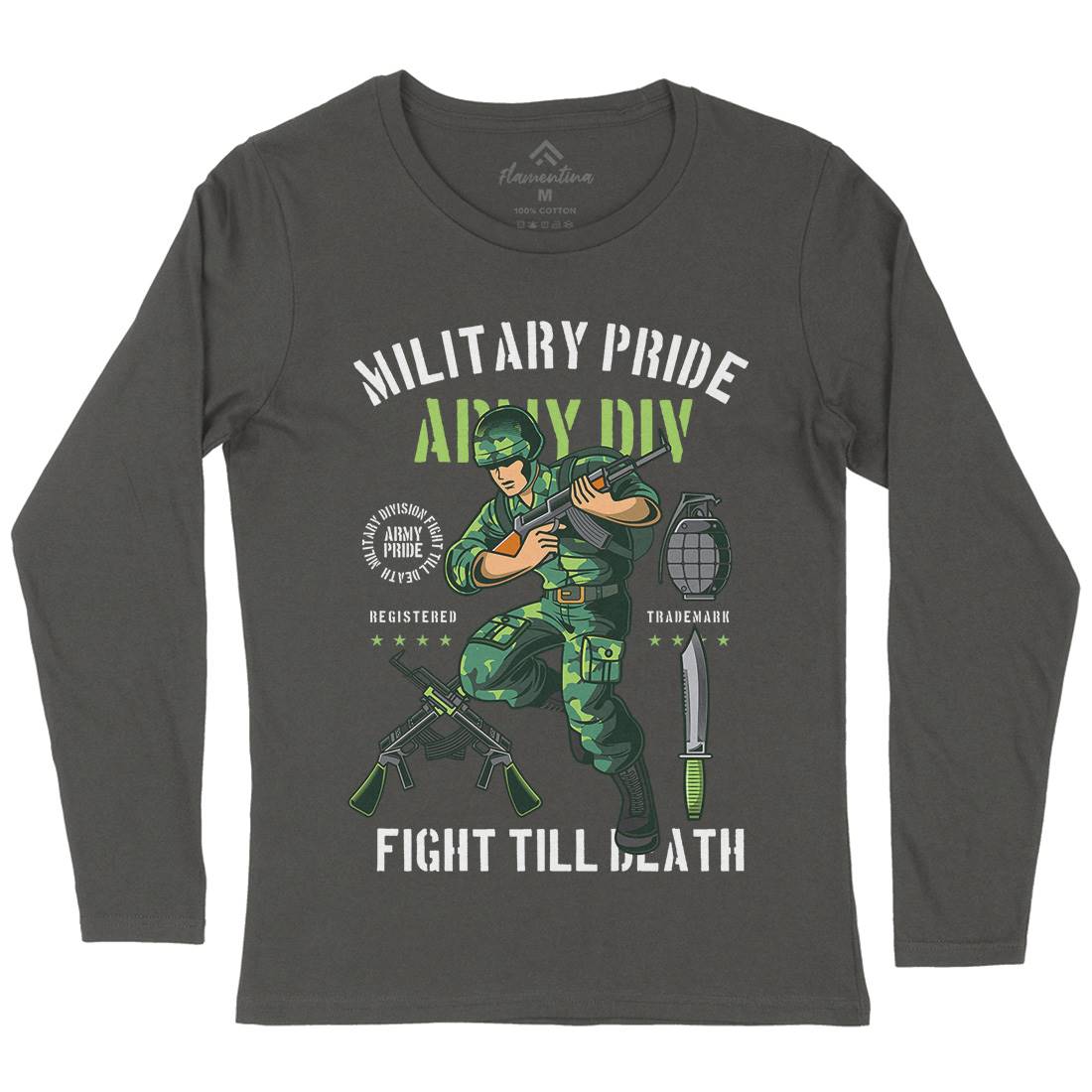 Military Pride Womens Long Sleeve T-Shirt Army C395