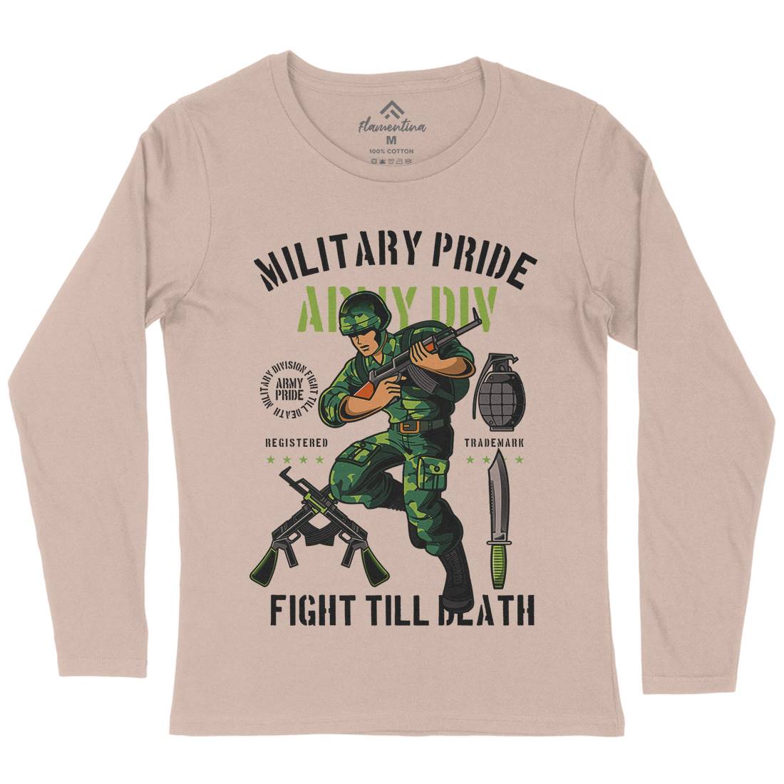 Military Pride Womens Long Sleeve T-Shirt Army C395