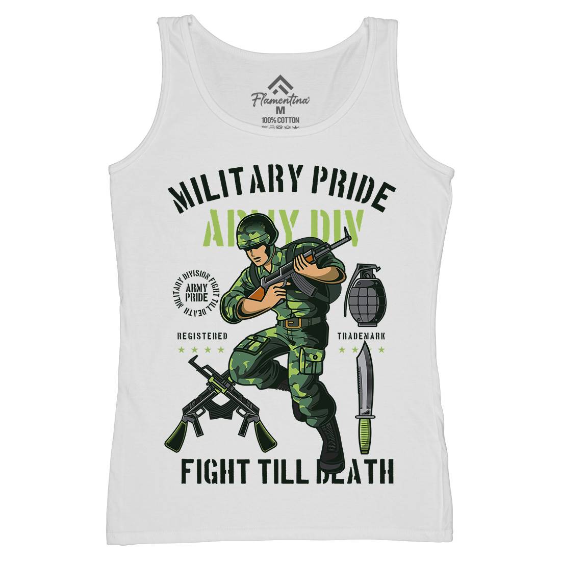 Military Pride Womens Organic Tank Top Vest Army C395