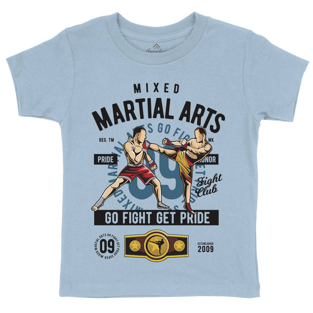 Mixed Martial Arts Kids Organic Crew Neck T-Shirt Sport C396