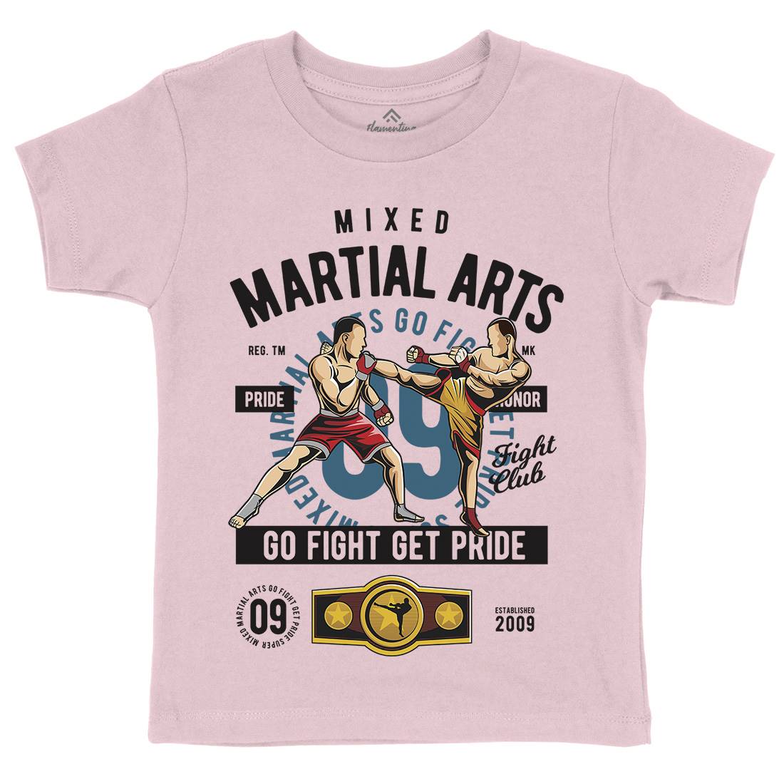 Mixed Martial Arts Kids Organic Crew Neck T-Shirt Sport C396