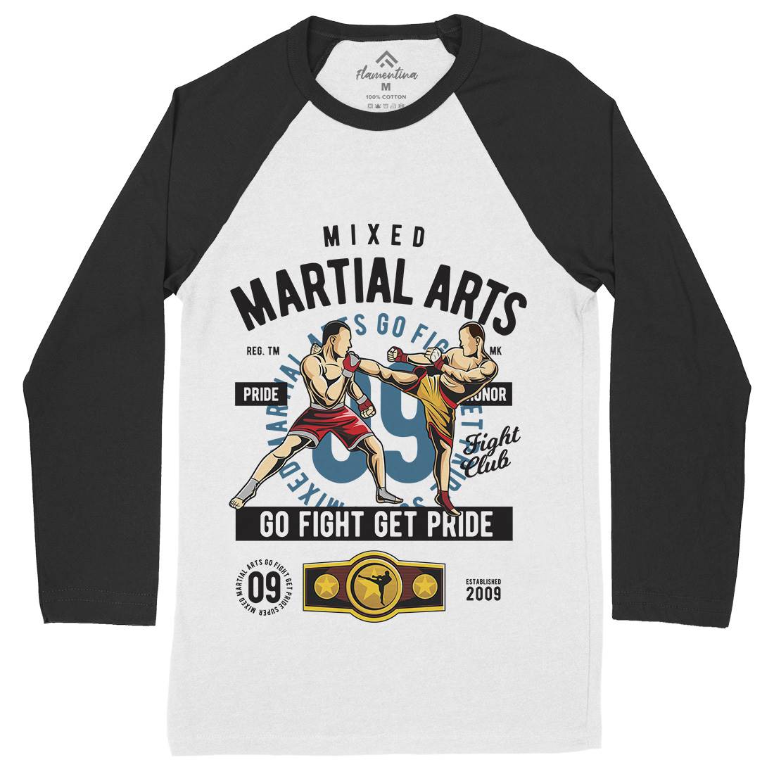 Mixed Martial Arts Mens Long Sleeve Baseball T-Shirt Sport C396