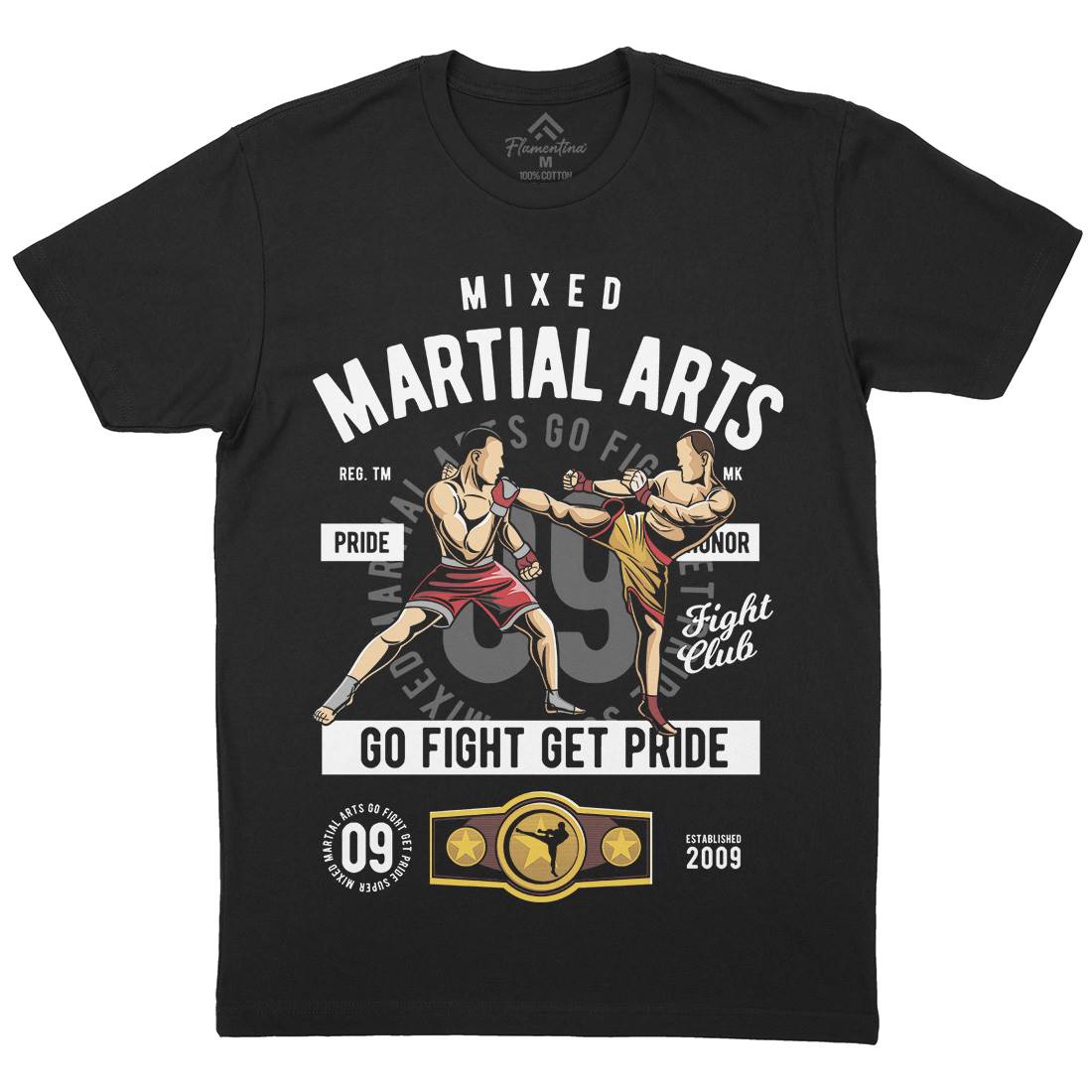 Mixed Martial Arts Mens Organic Crew Neck T-Shirt Sport C396