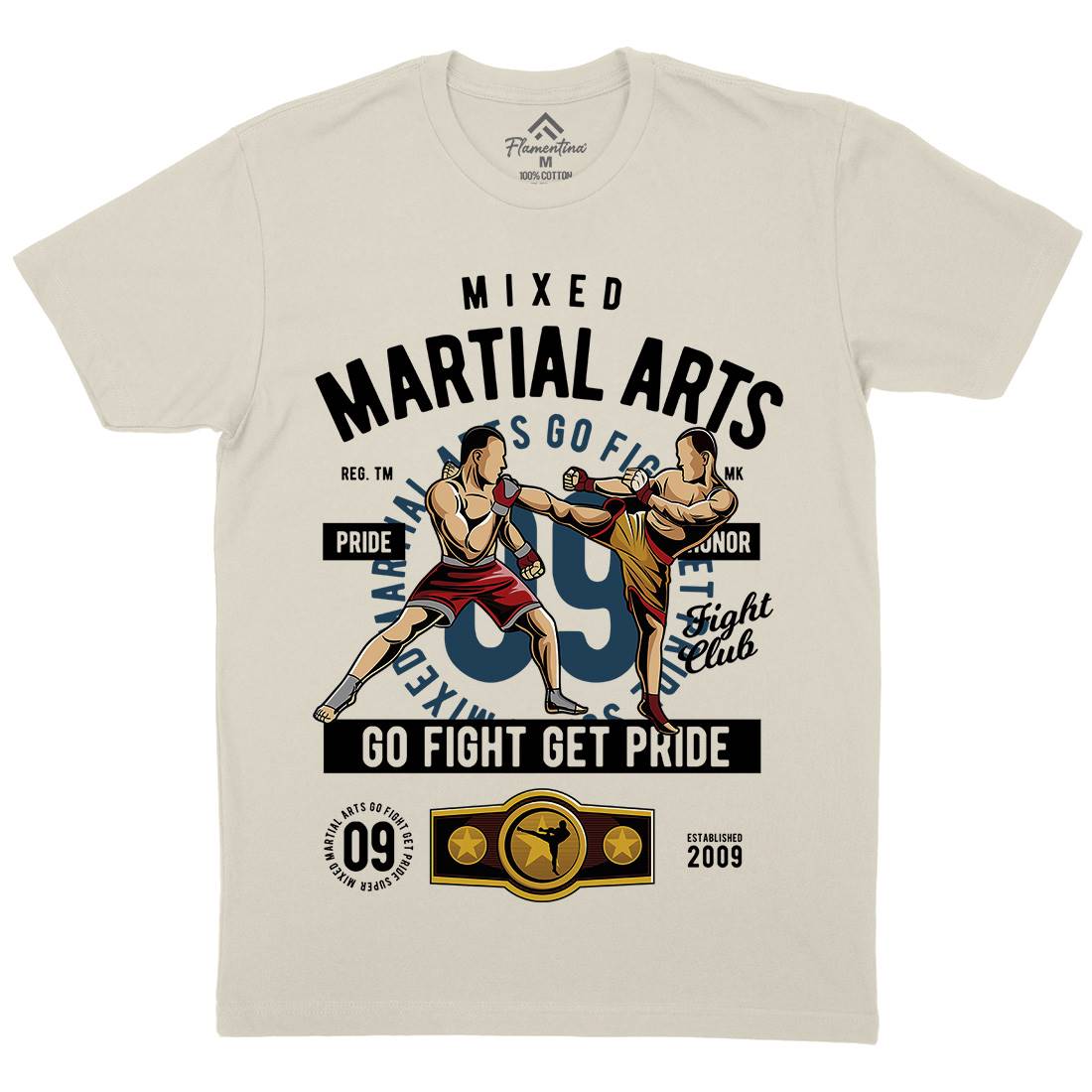 Mixed Martial Arts Mens Organic Crew Neck T-Shirt Sport C396