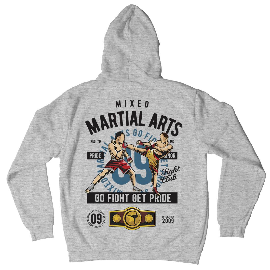 Mixed Martial Arts Mens Hoodie With Pocket Sport C396