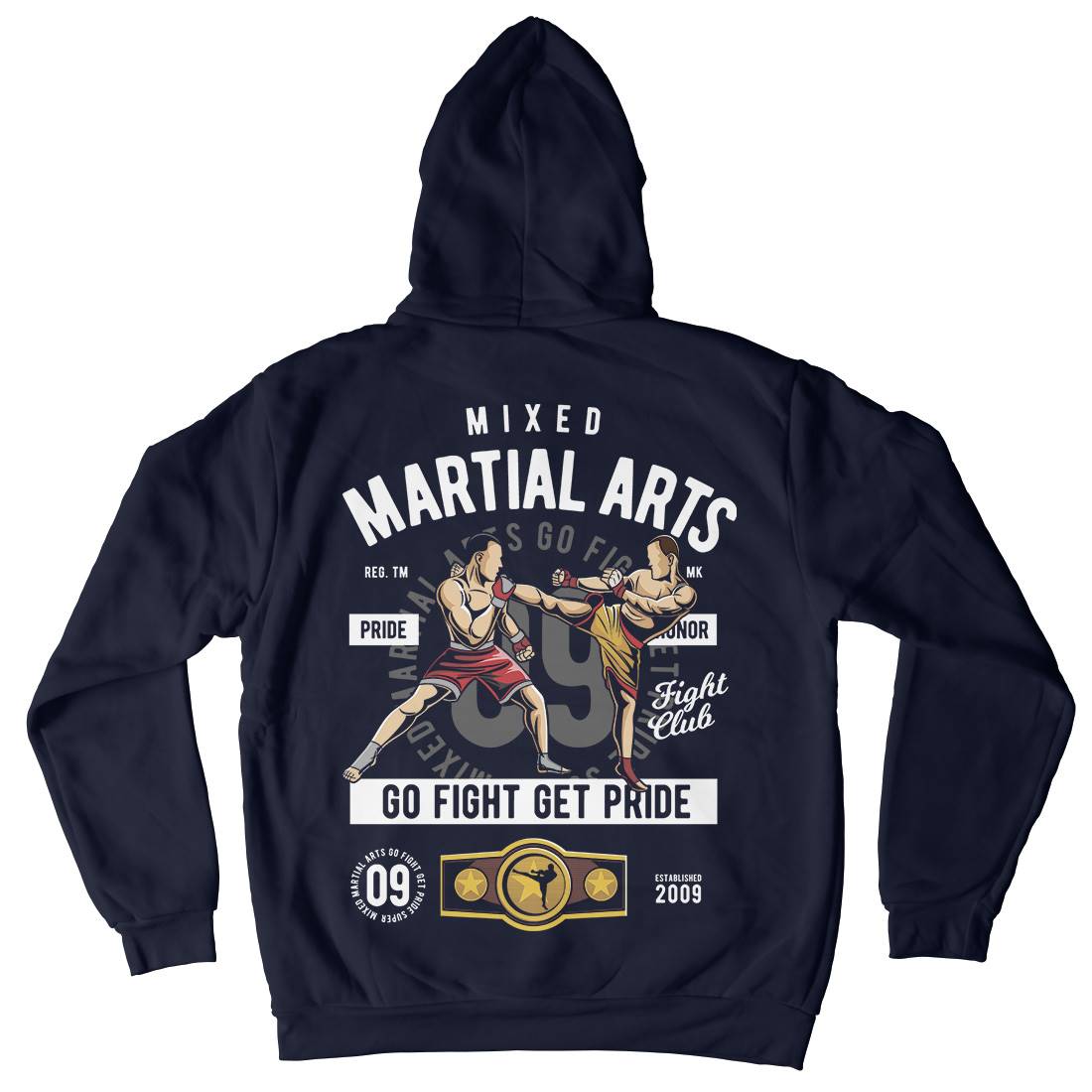 Mixed Martial Arts Mens Hoodie With Pocket Sport C396