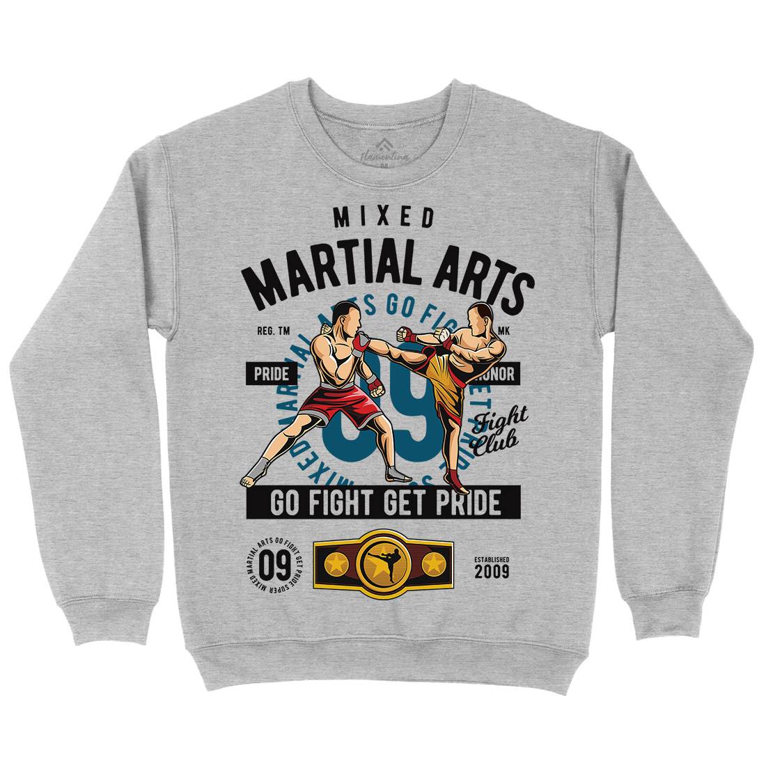 Mixed Martial Arts Mens Crew Neck Sweatshirt Sport C396