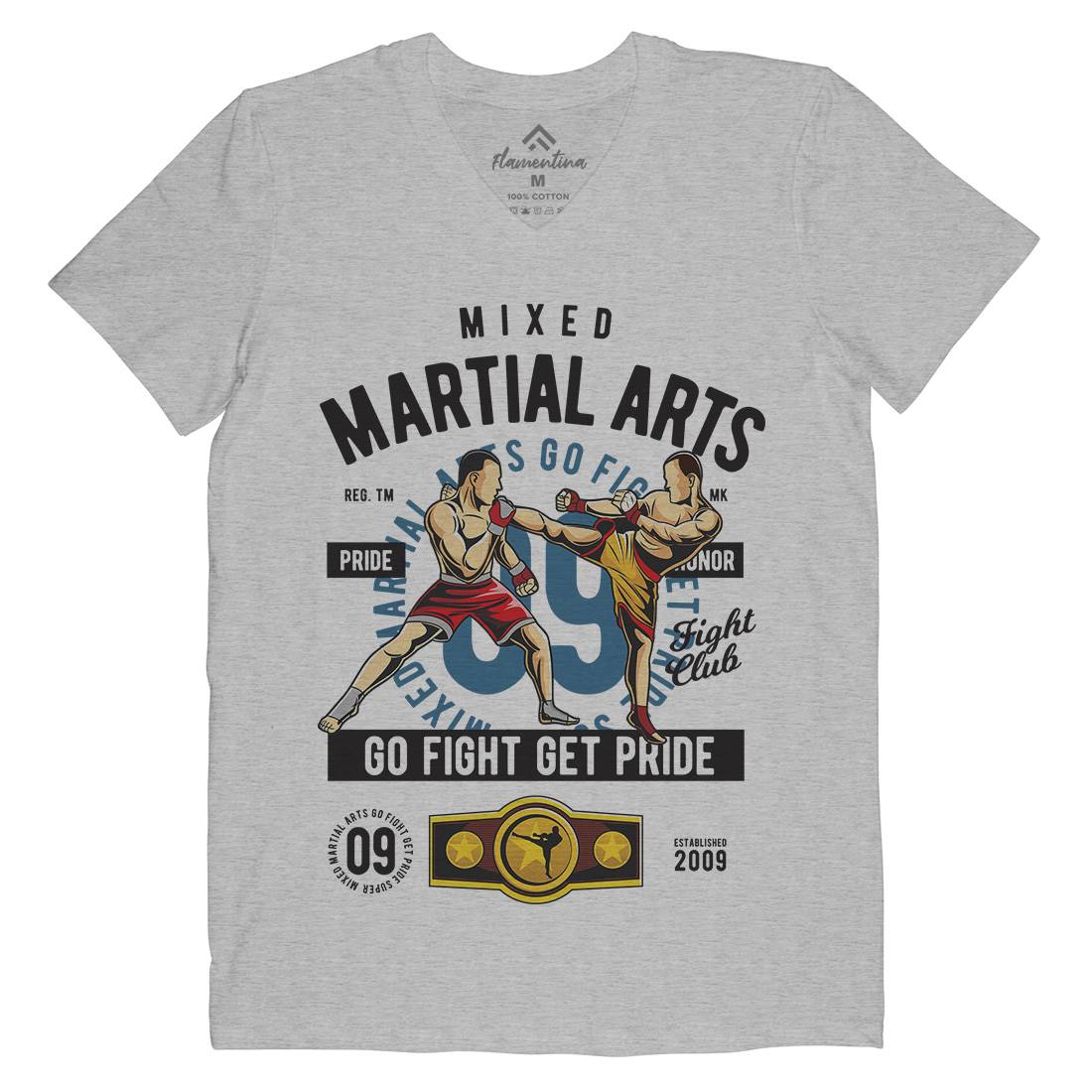Mixed Martial Arts Mens Organic V-Neck T-Shirt Sport C396